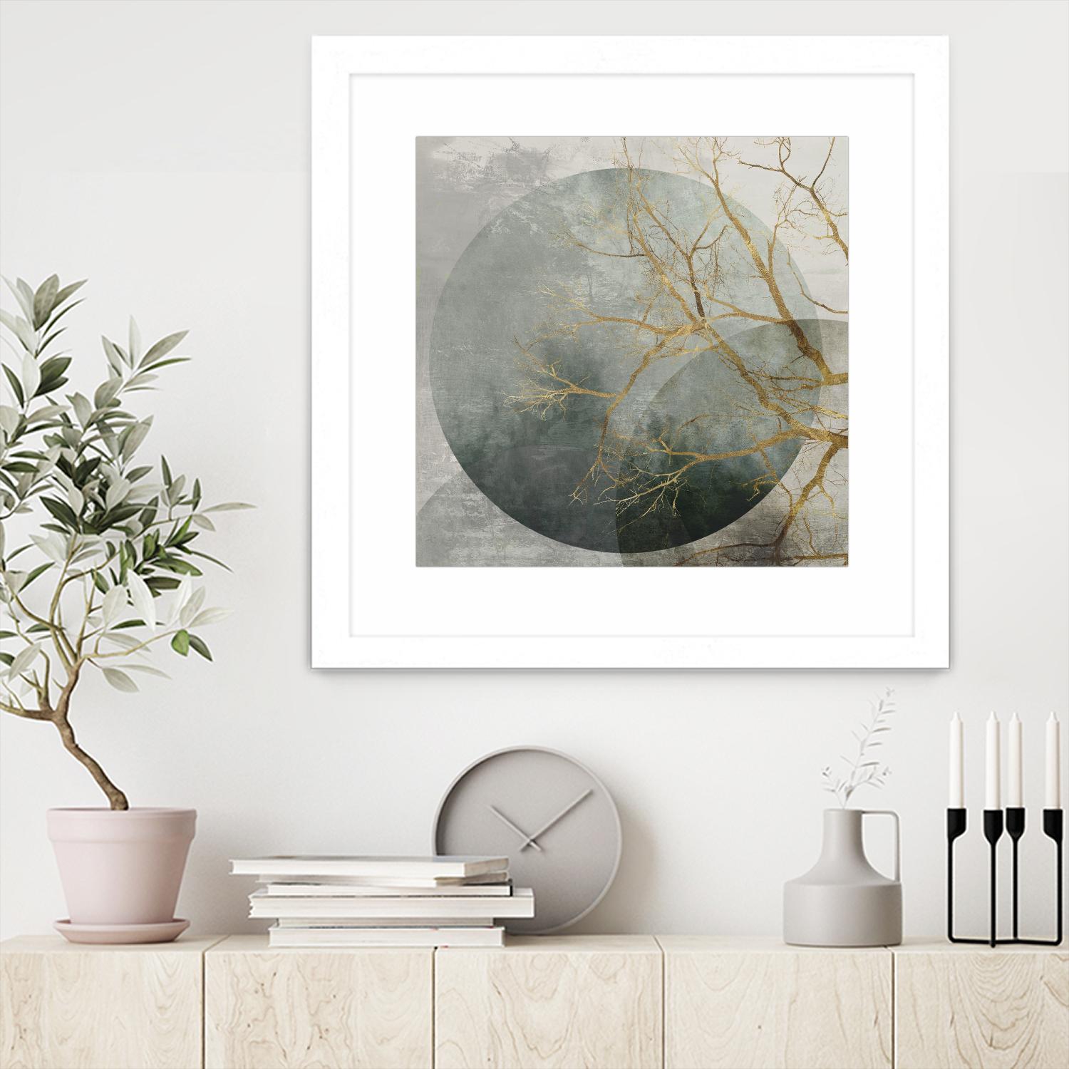 Mid Night II by Eva Watts on GIANT ART - gold trees