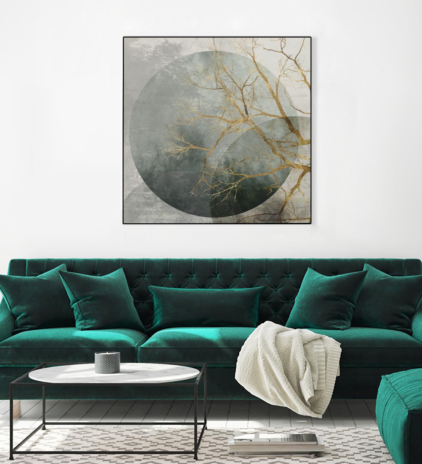 Mid Night II by Eva Watts on GIANT ART - gold trees