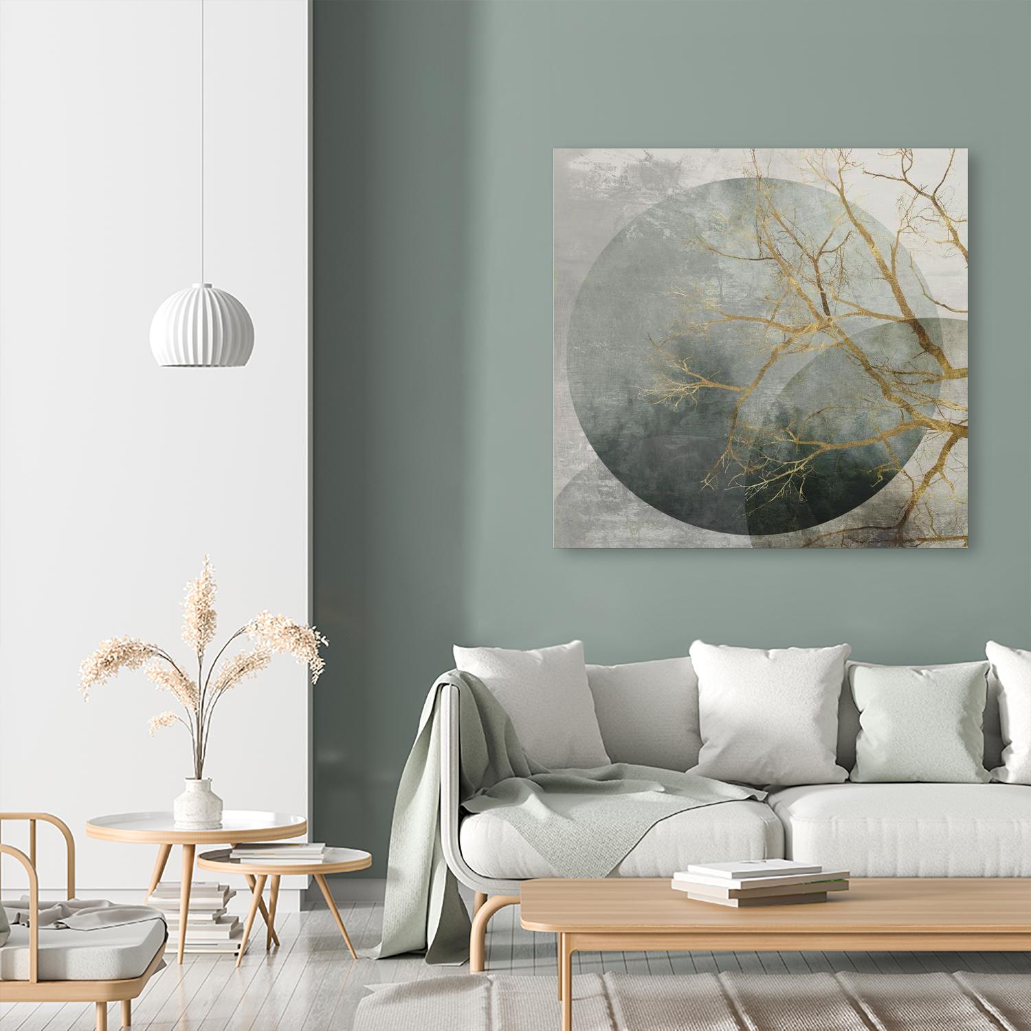 Mid Night II by Eva Watts on GIANT ART - gold trees