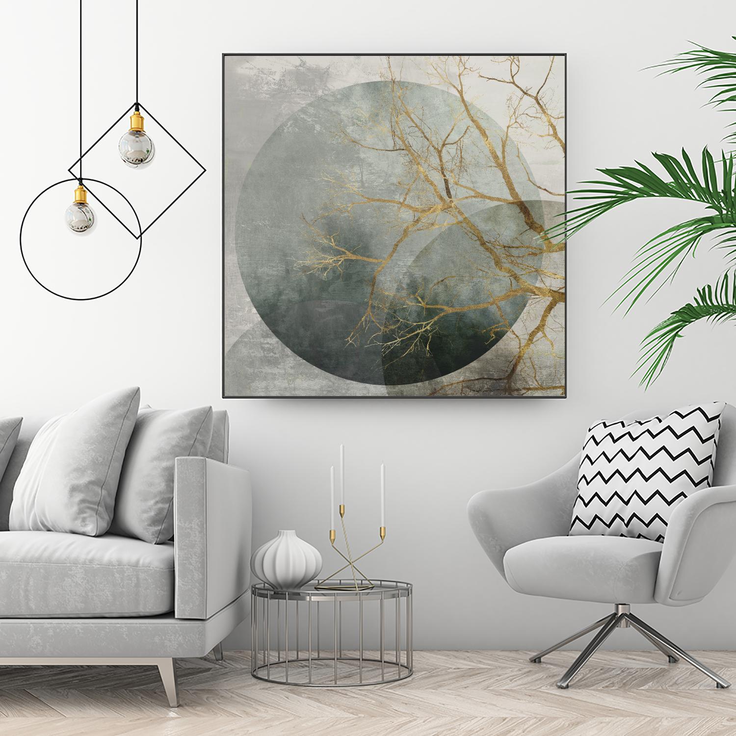 Mid Night II by Eva Watts on GIANT ART - gold trees