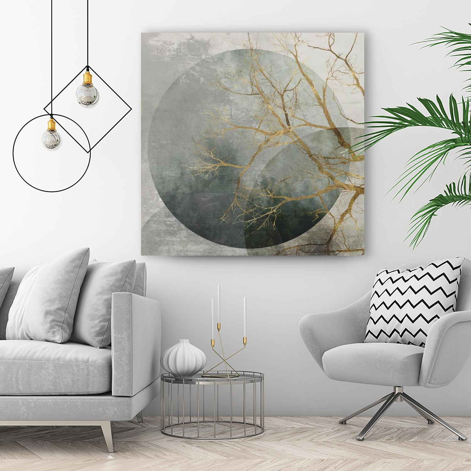 Mid Night II by Eva Watts on GIANT ART - gold trees