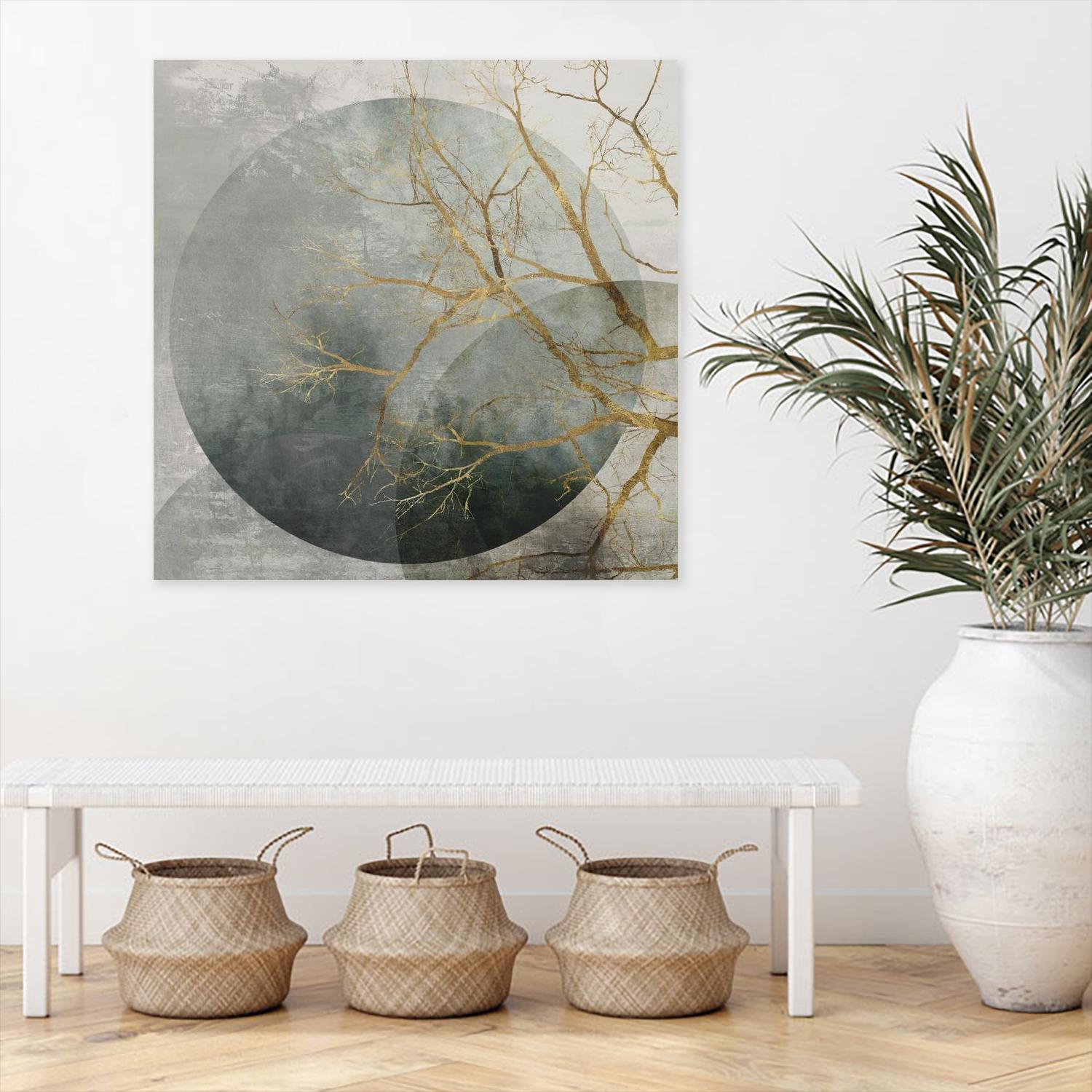 Mid Night II by Eva Watts on GIANT ART - gold trees