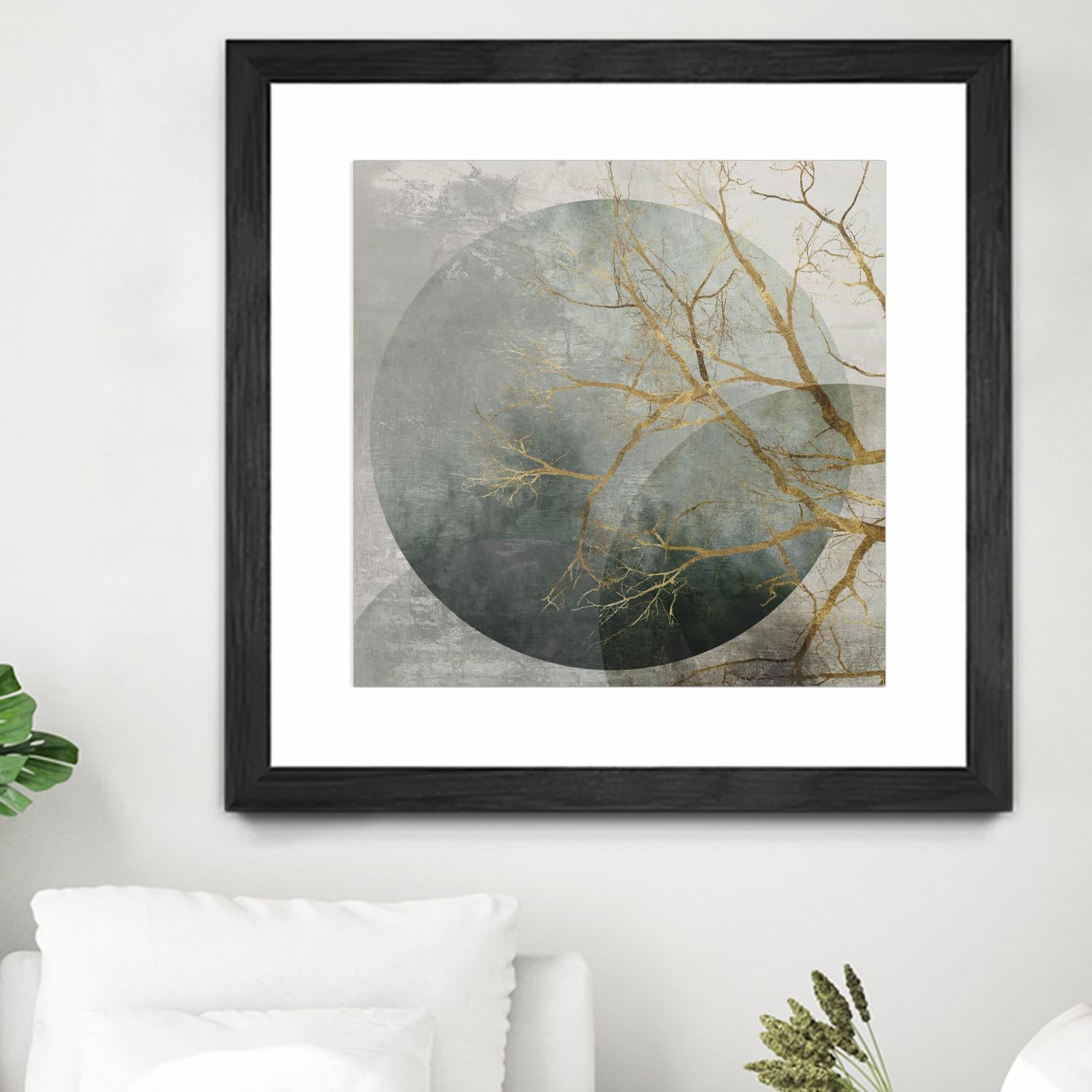 Mid Night II by Eva Watts on GIANT ART - gold trees