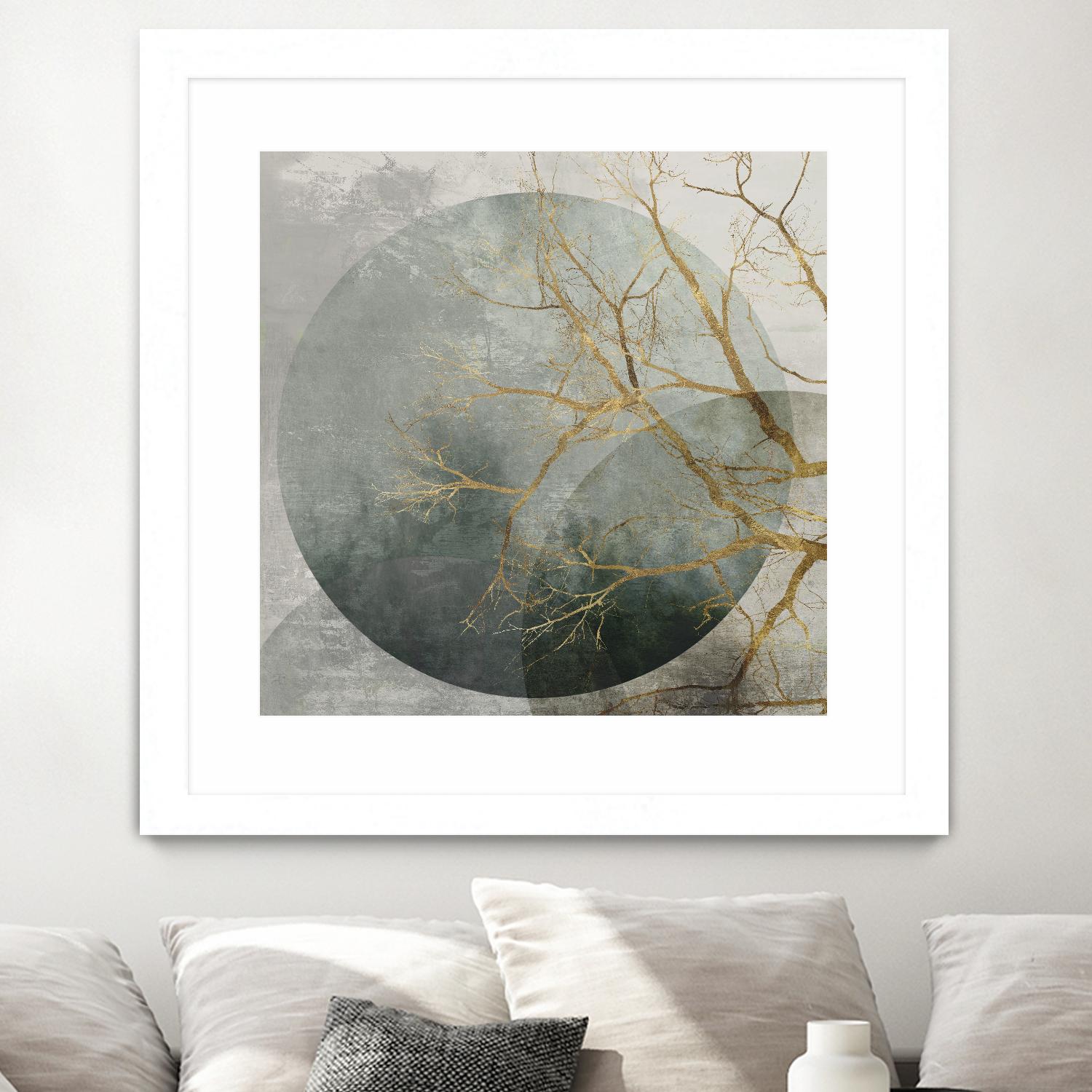 Mid Night II by Eva Watts on GIANT ART - gold trees