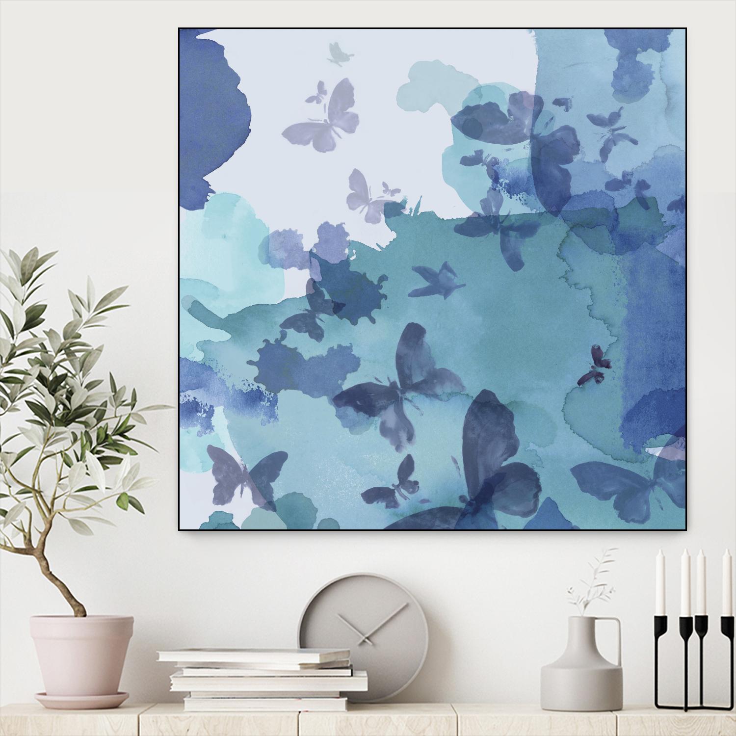 Drift II by Eva Watts on GIANT ART - cyan wildlife