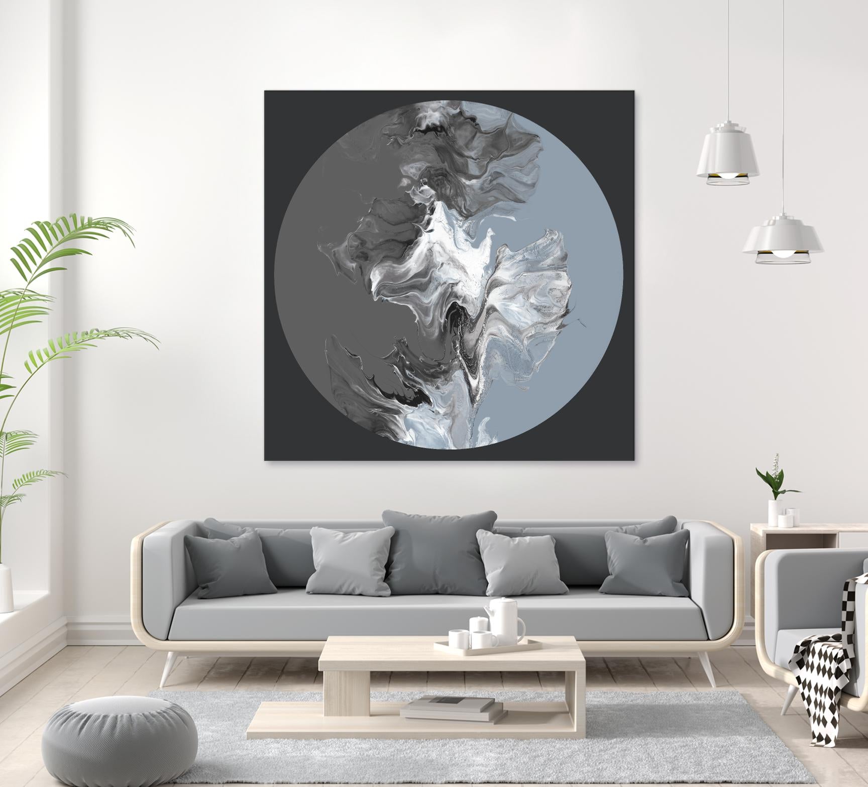 Centered Composed II by Eva Watts on GIANT ART - gray shapes round