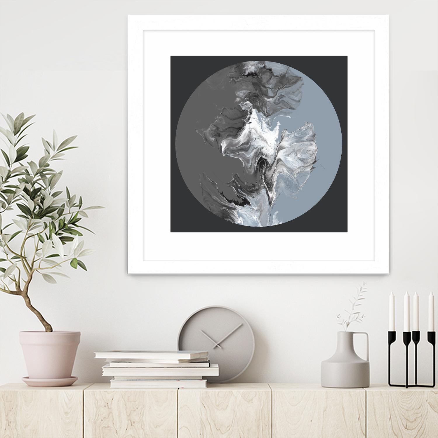 Centered Composed II by Eva Watts on GIANT ART - gray shapes round