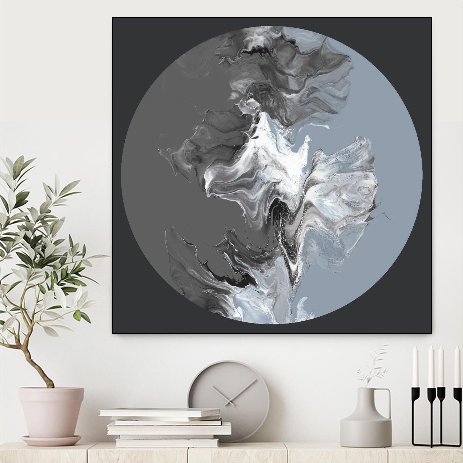 Centered Composed II by Eva Watts on GIANT ART - gray shapes round