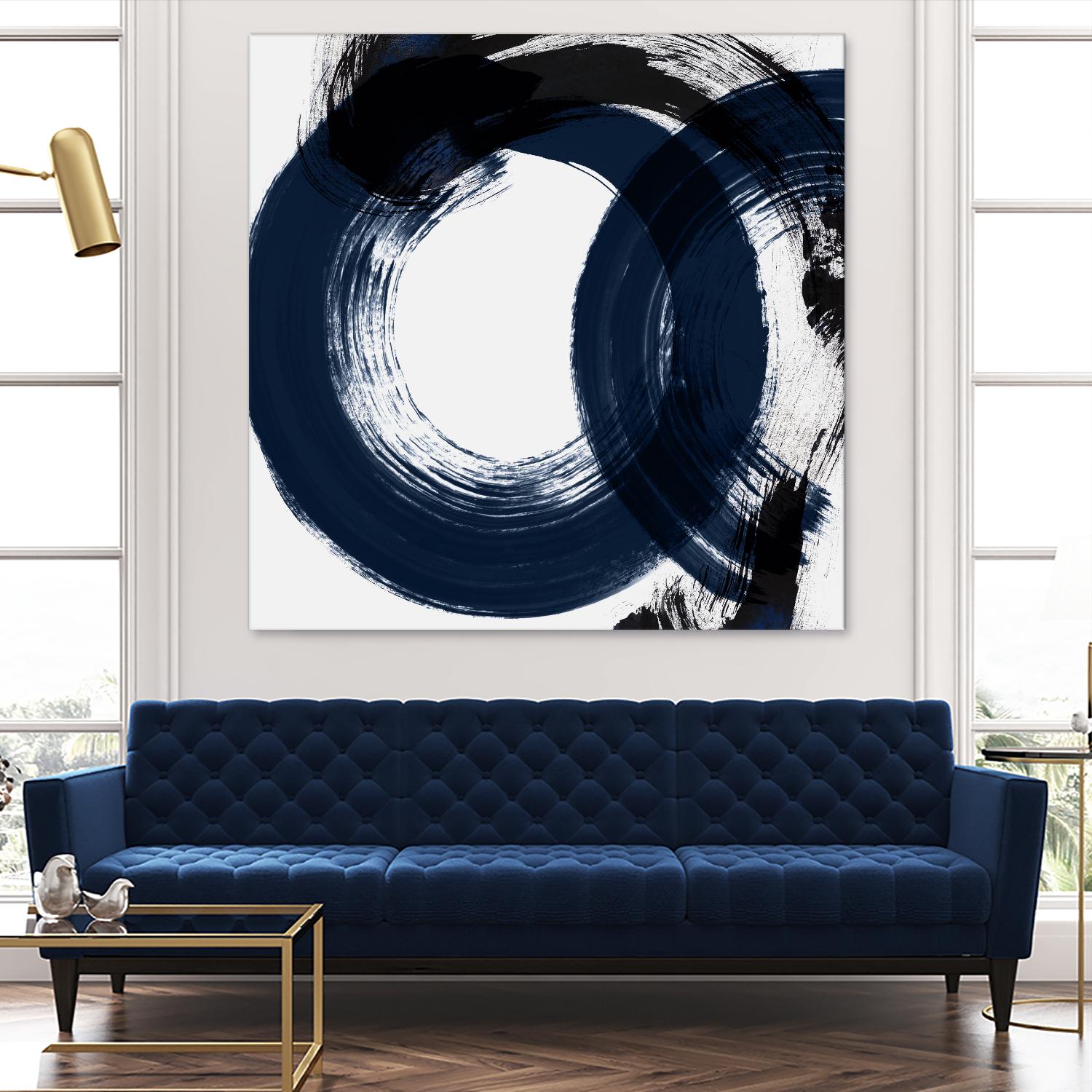 Deep Eternity by Isabelle Z on GIANT ART - blue black & white round