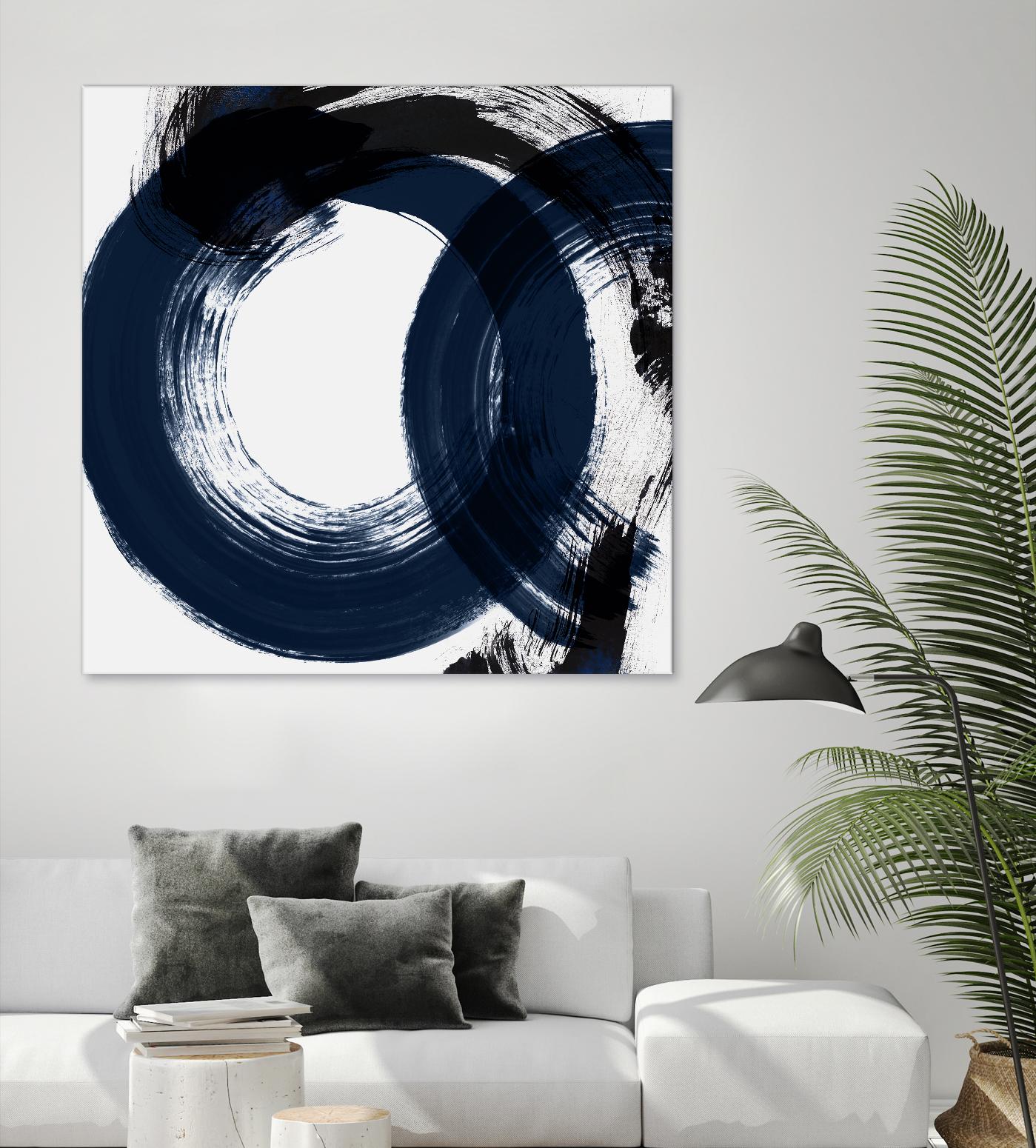 Deep Eternity by Isabelle Z on GIANT ART - blue black & white round