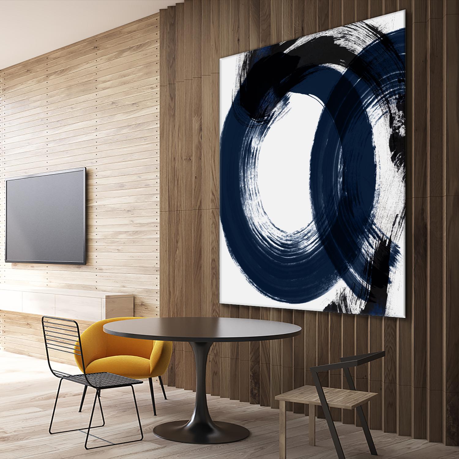 Deep Eternity by Isabelle Z on GIANT ART - blue black & white round