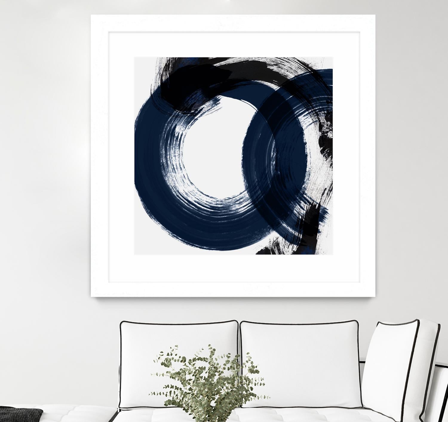 Deep Eternity by Isabelle Z on GIANT ART - blue black & white round