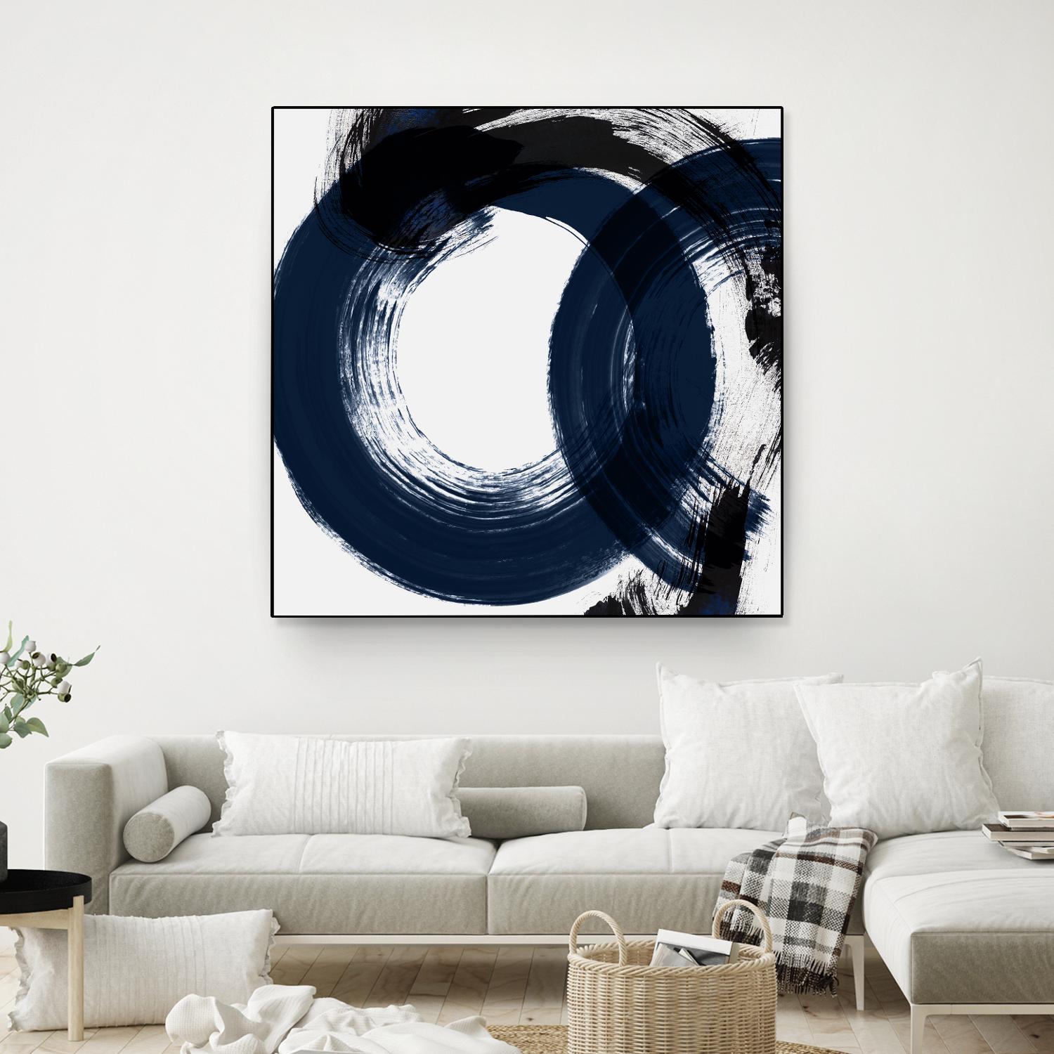 Deep Eternity by Isabelle Z on GIANT ART - blue black & white round