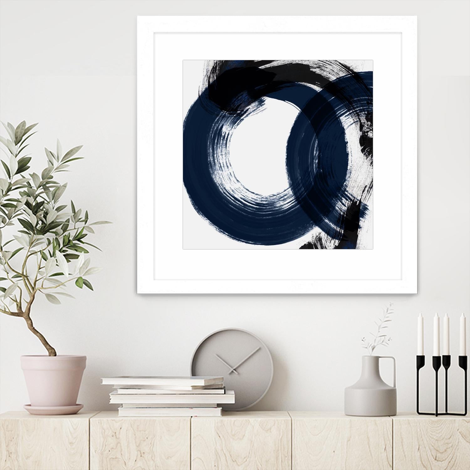 Deep Eternity by Isabelle Z on GIANT ART - blue black & white round