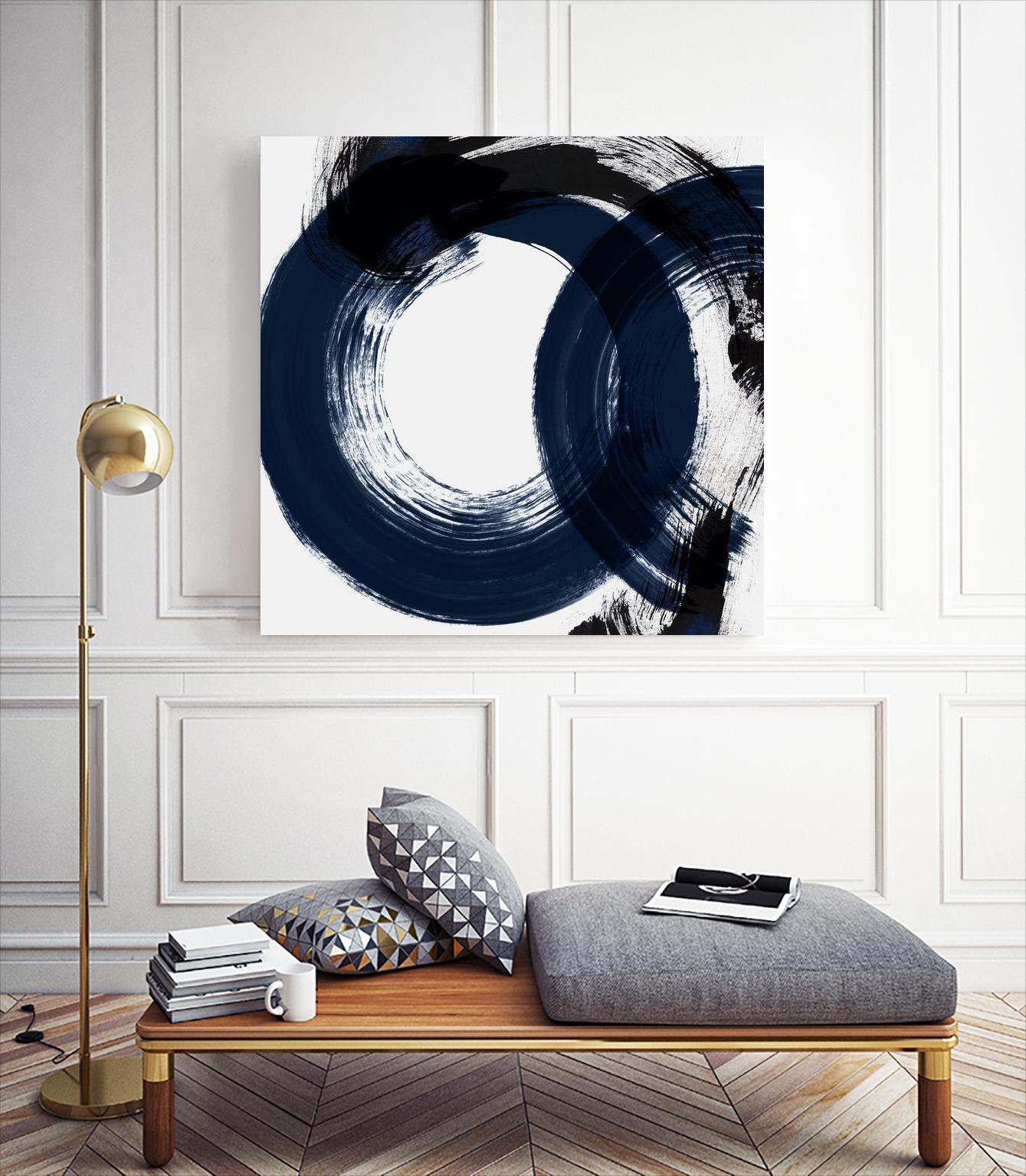 Deep Eternity by Isabelle Z on GIANT ART - blue black & white round