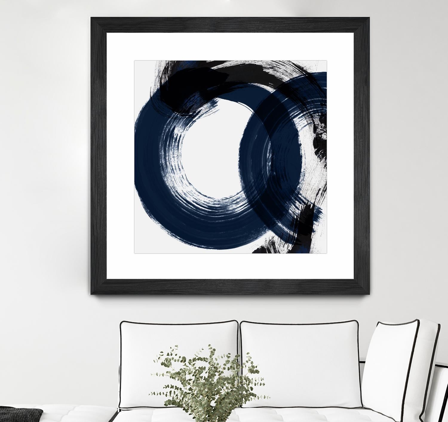 Deep Eternity by Isabelle Z on GIANT ART - blue black & white round