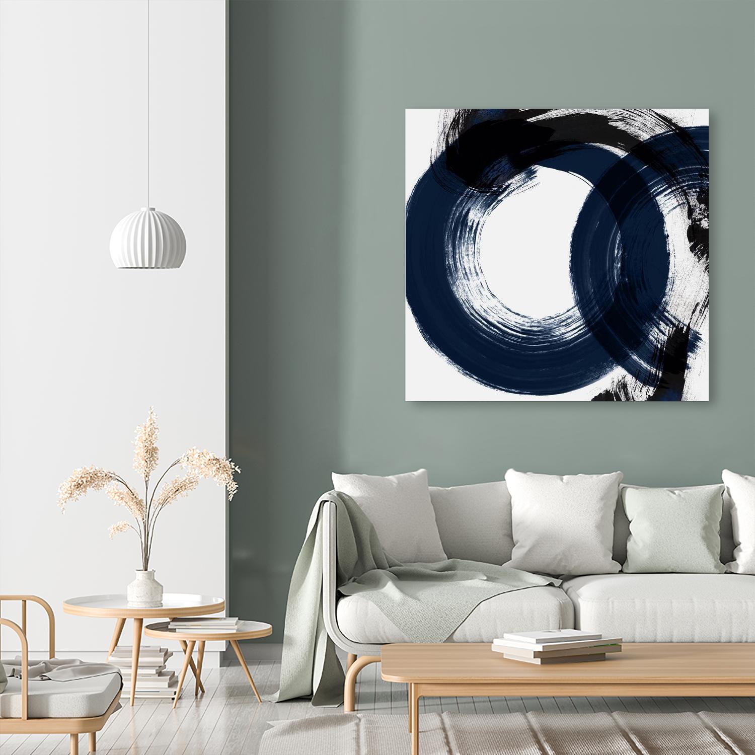 Deep Eternity by Isabelle Z on GIANT ART - blue black & white round