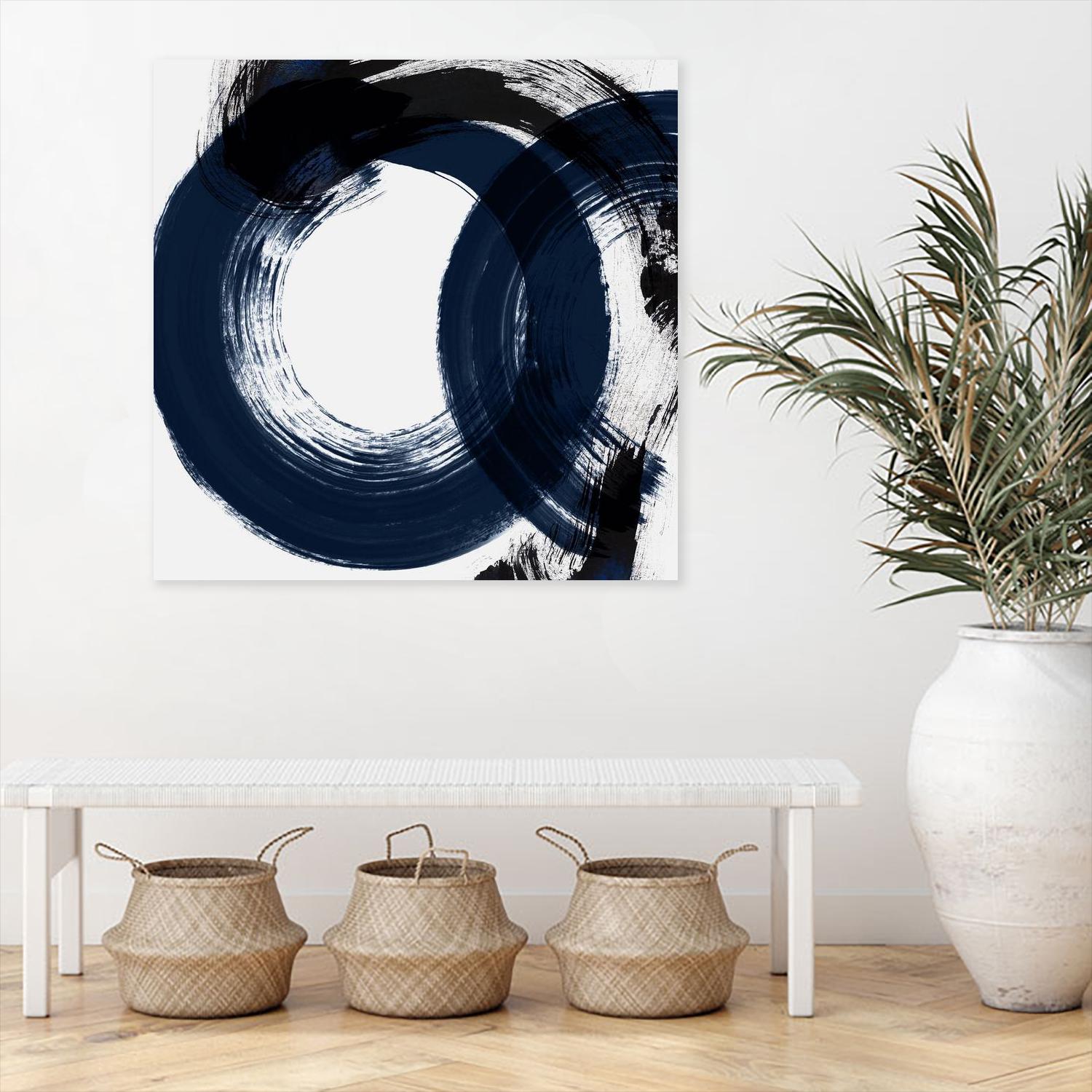 Deep Eternity by Isabelle Z on GIANT ART - blue black & white round