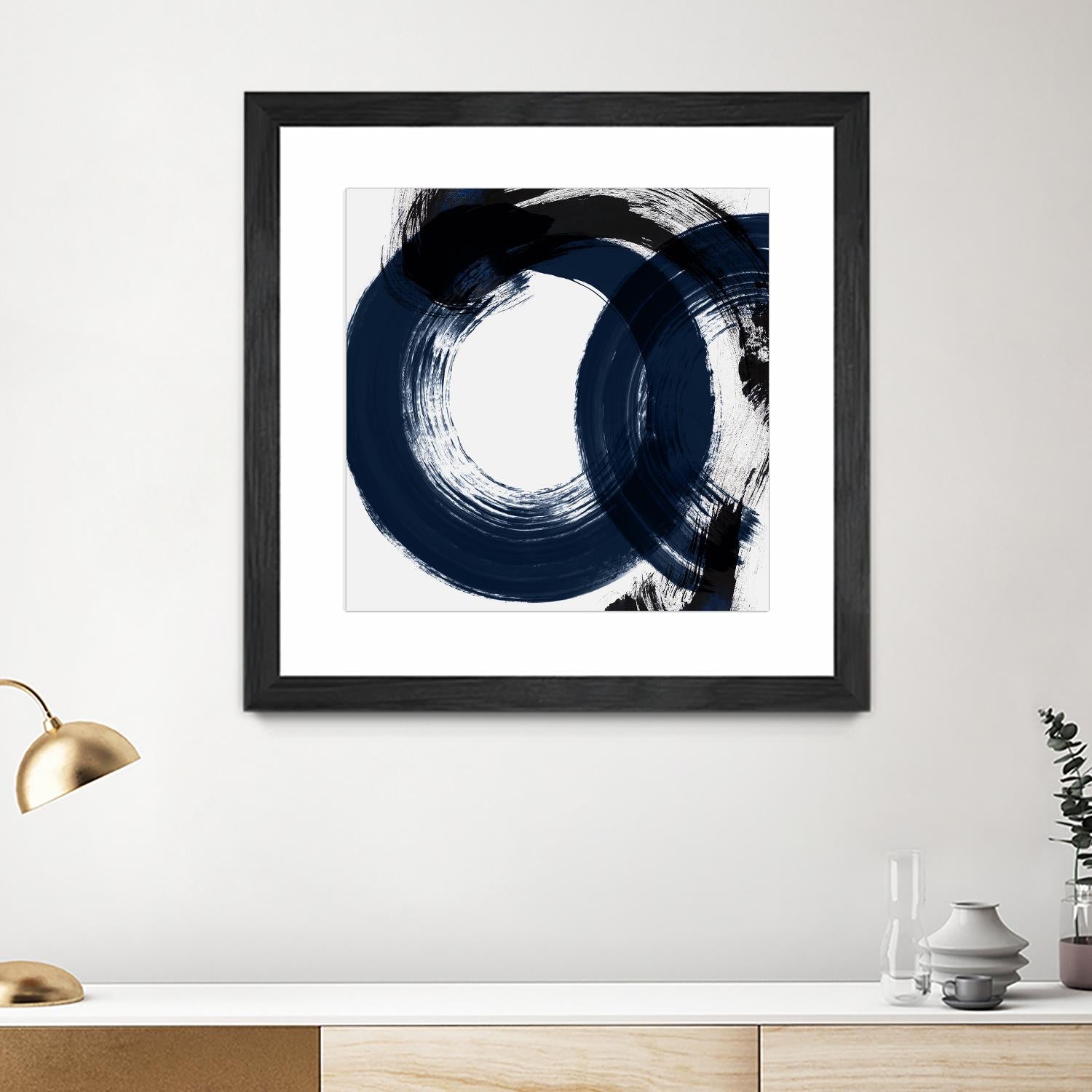 Deep Eternity by Isabelle Z on GIANT ART - blue black & white round