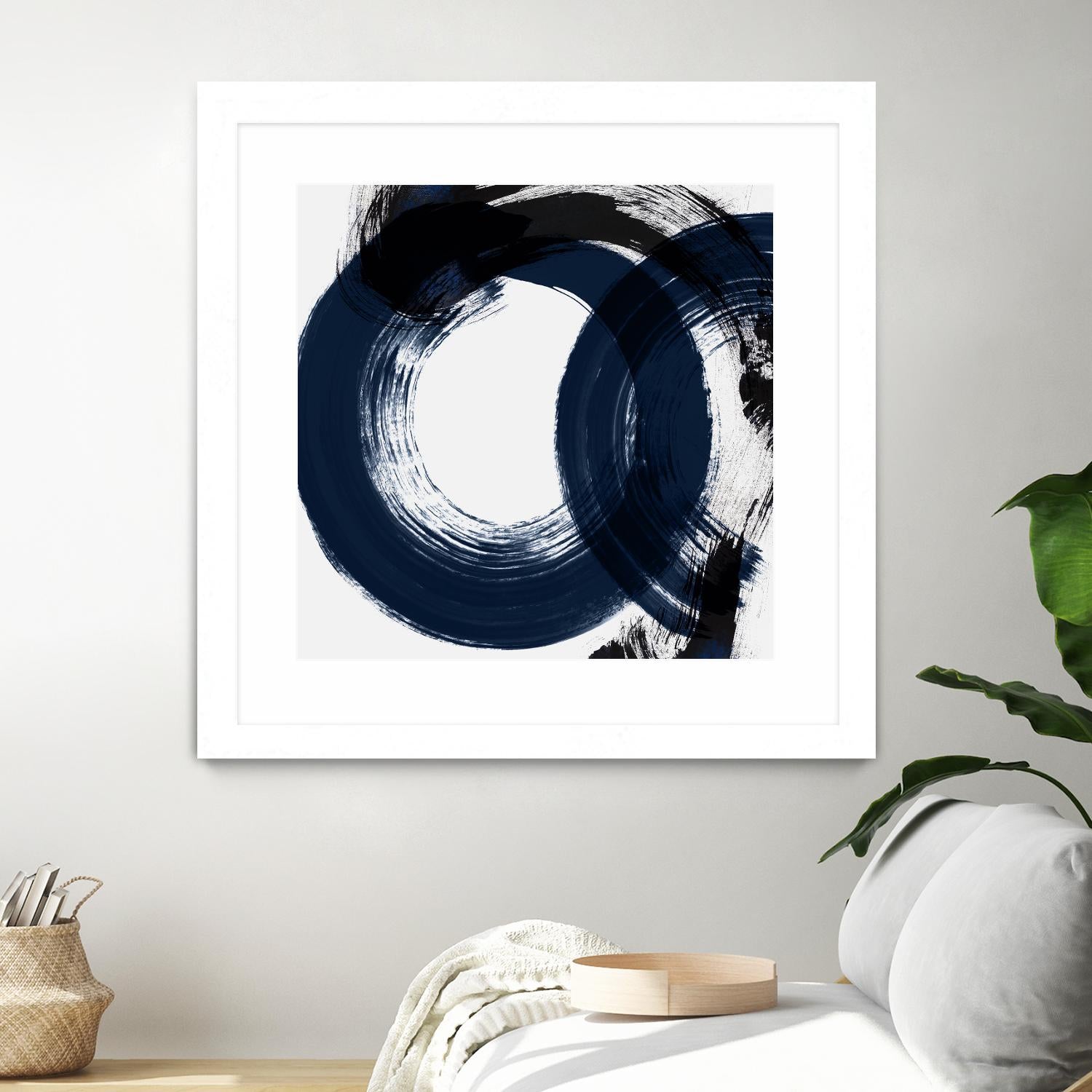 Deep Eternity by Isabelle Z on GIANT ART - blue black & white round
