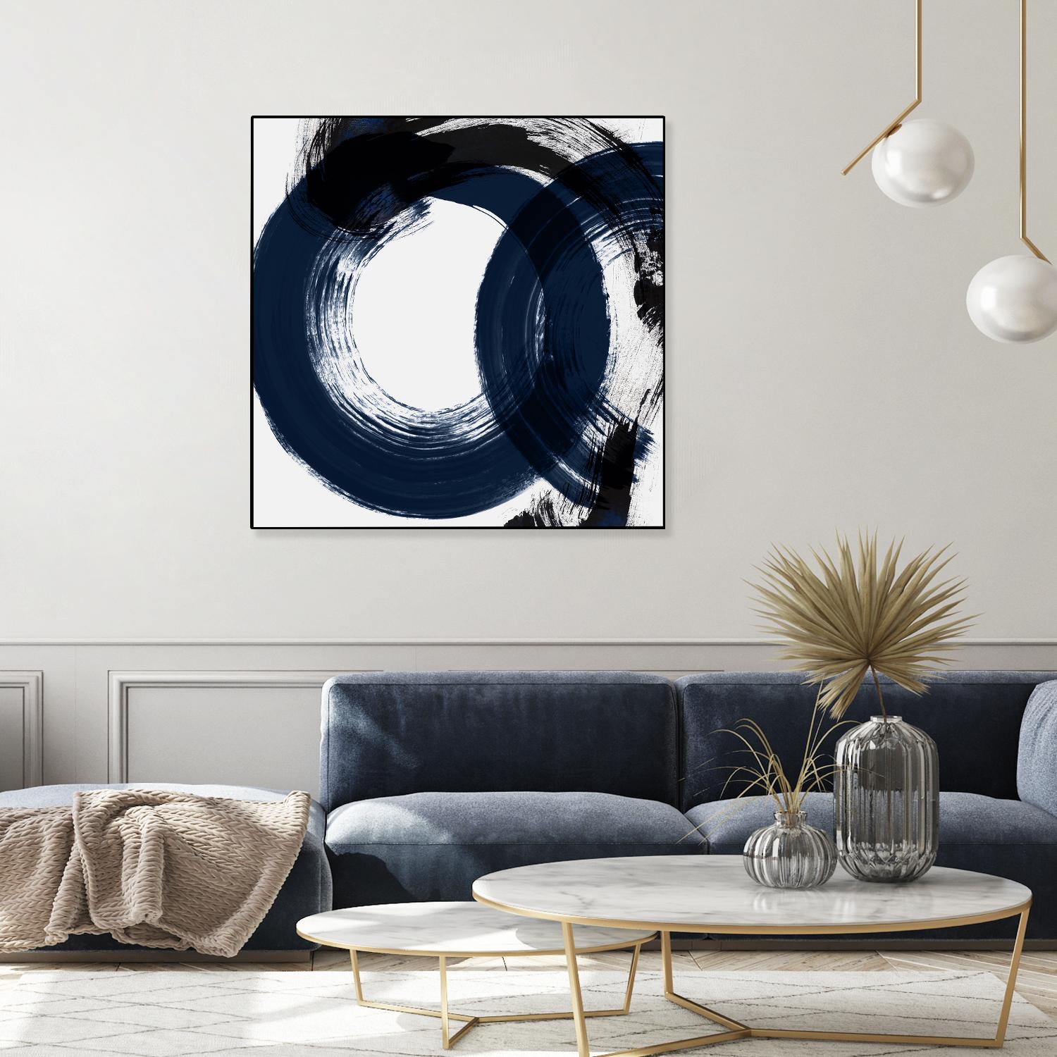 Deep Eternity by Isabelle Z on GIANT ART - blue black & white round