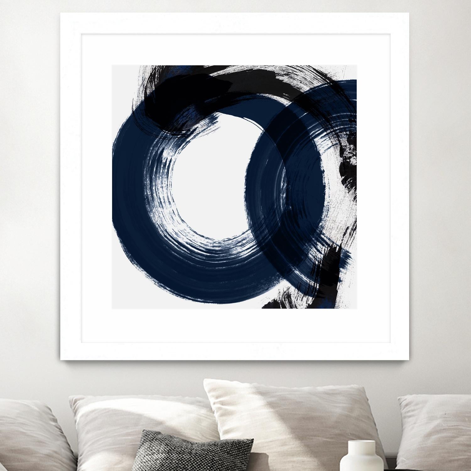 Deep Eternity by Isabelle Z on GIANT ART - blue black & white round