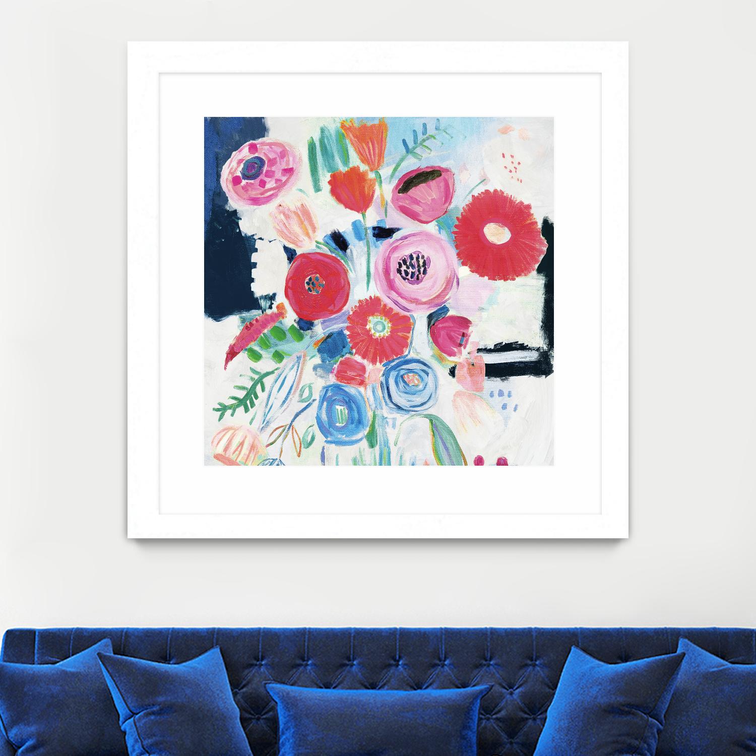 Fresh Florals II by Farida Zaman on GIANT ART - white floral