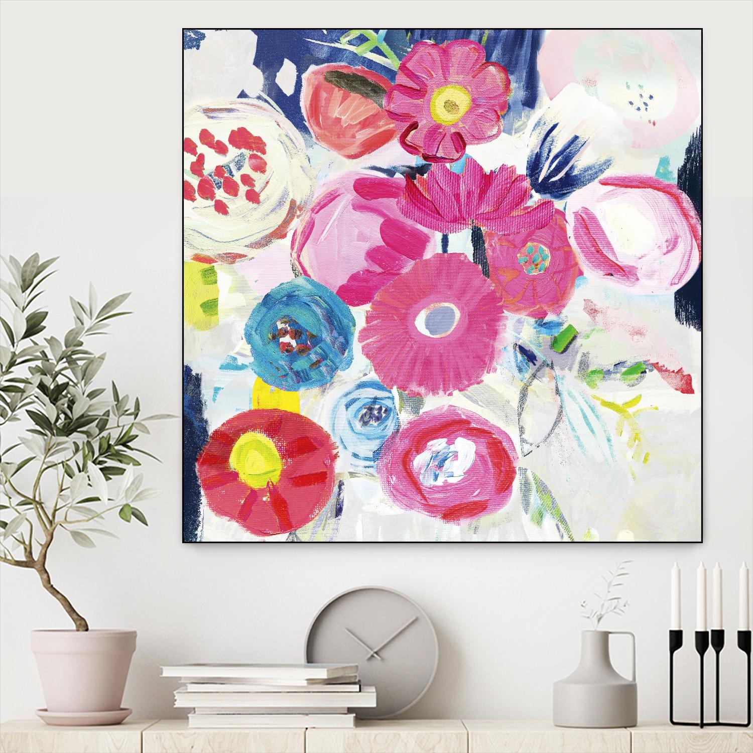 Fresh Florals III by Farida Zaman on GIANT ART - white floral