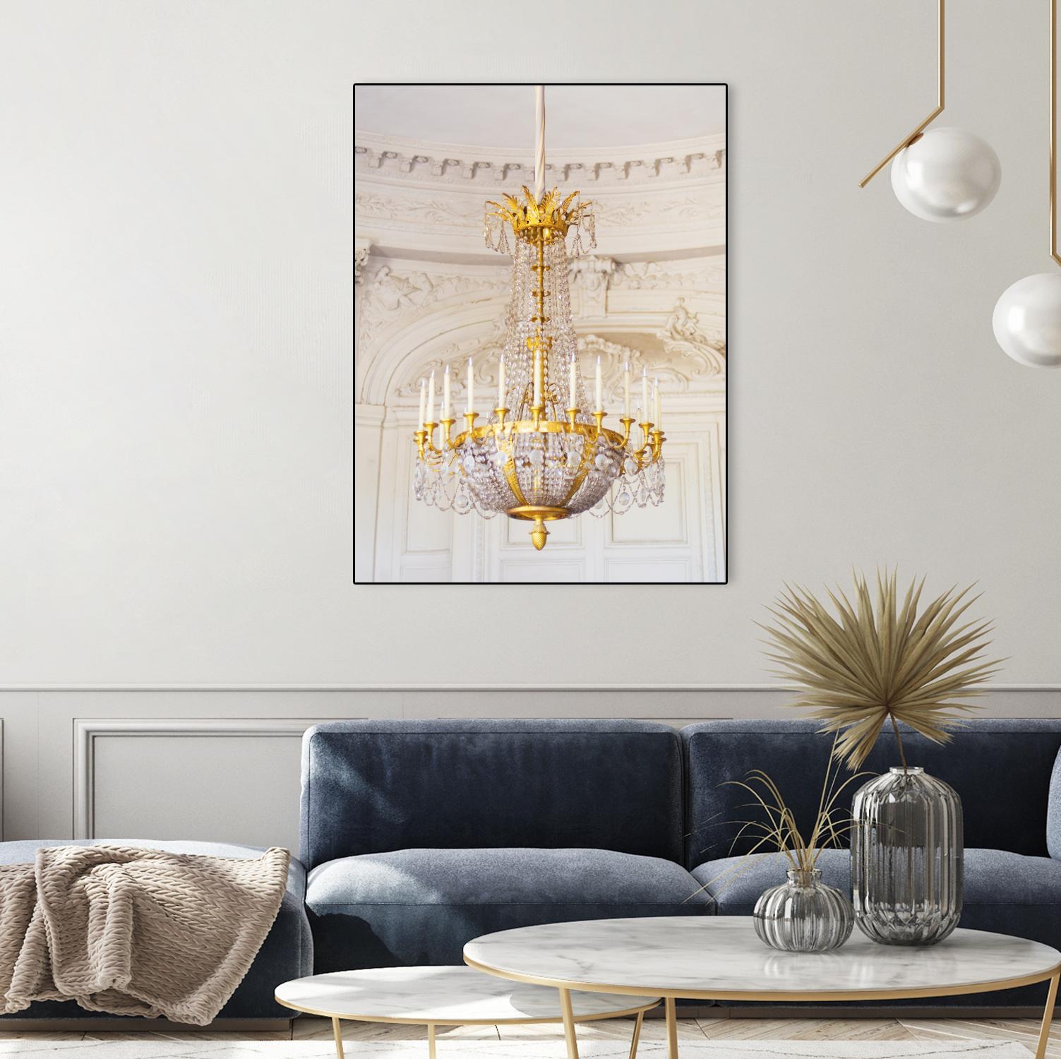 Versailles Chandelier III by Georgianna Lane on GIANT ART - gold architectural