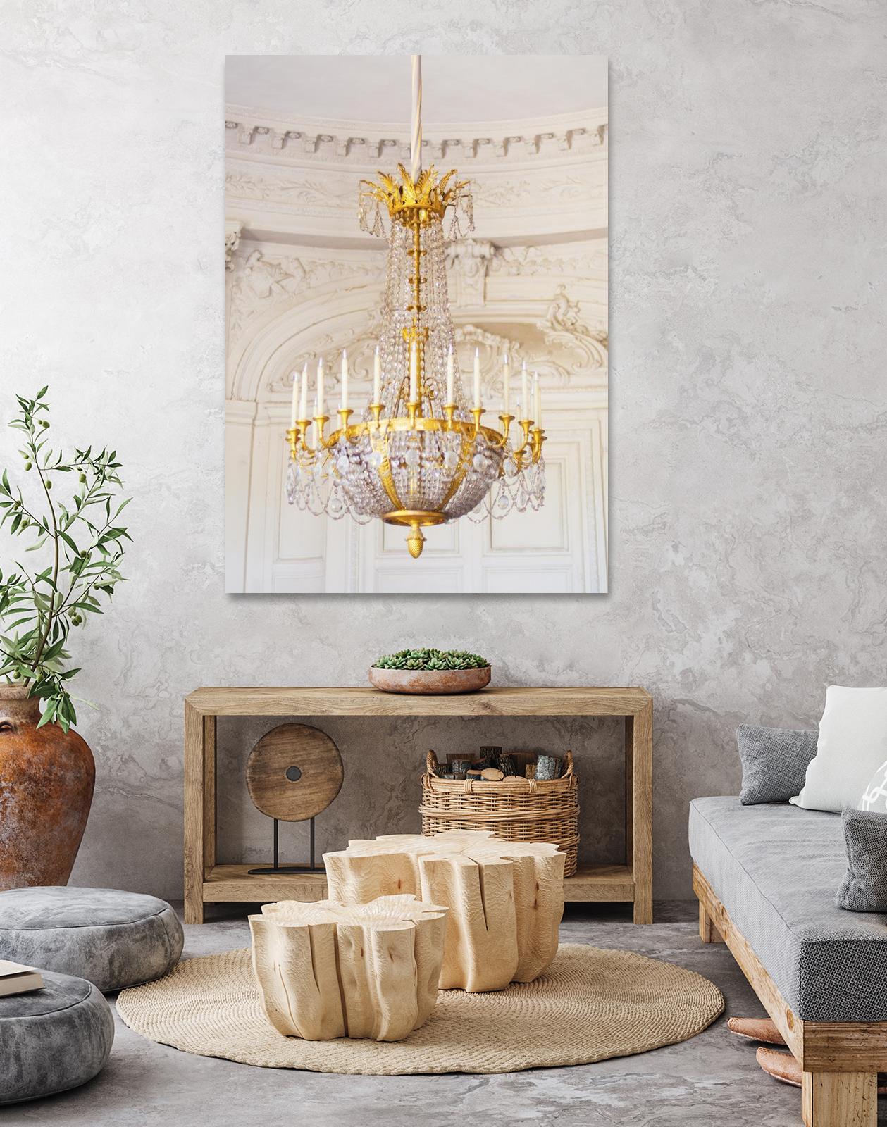 Versailles Chandelier III by Georgianna Lane on GIANT ART - gold architectural lustre