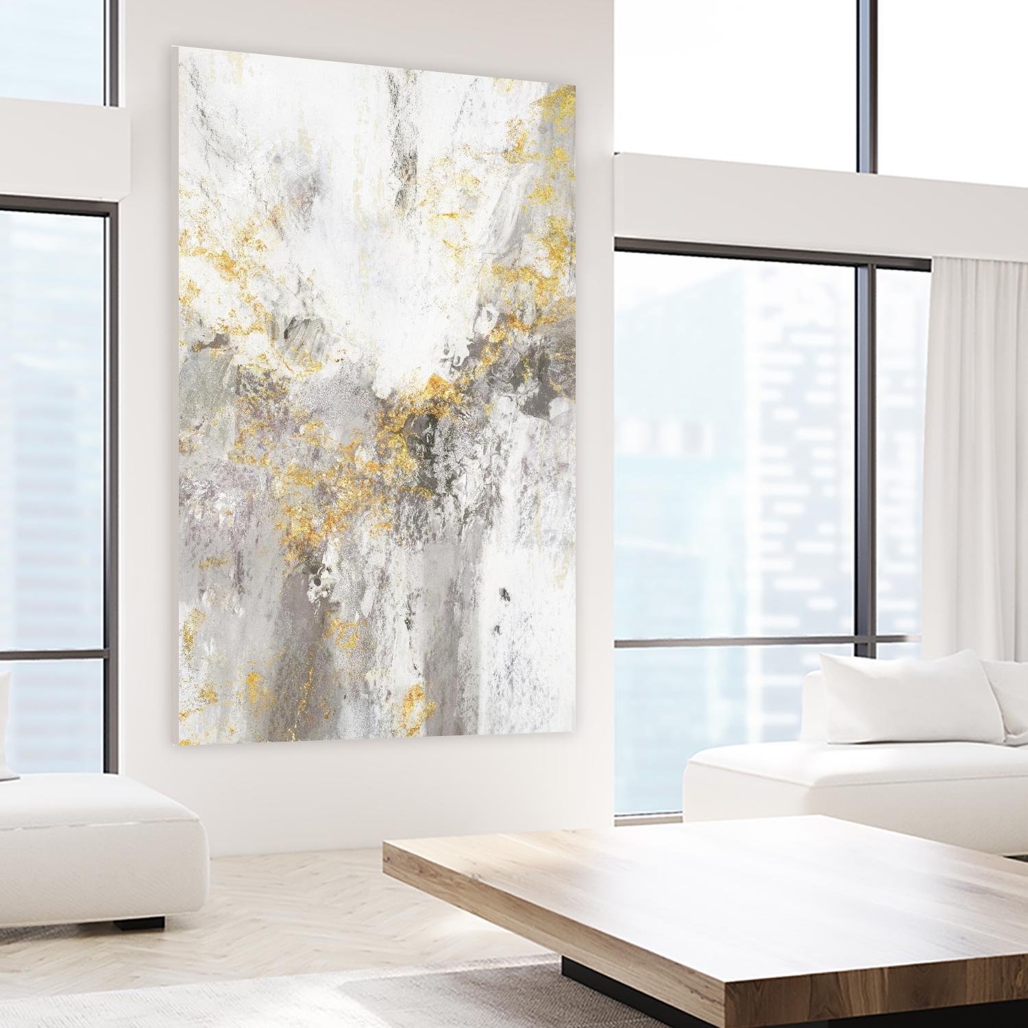 Flow White II by Jennifer Gardner on GIANT ART - grey abstract
