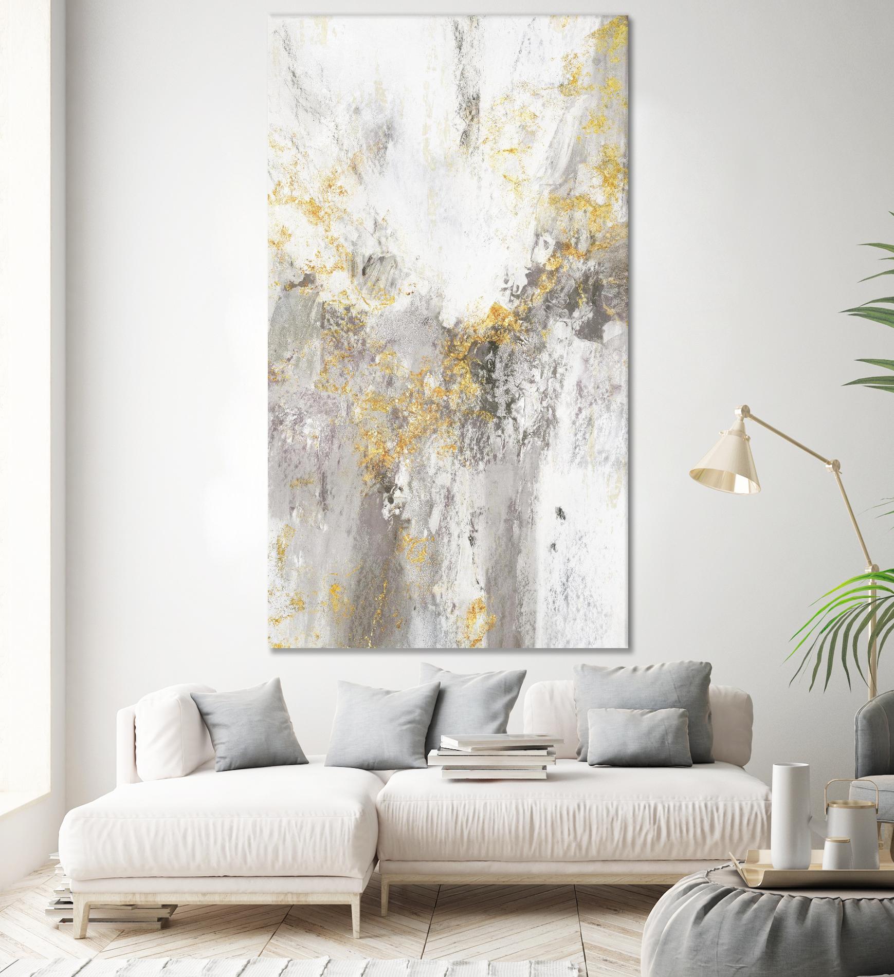 Flow White II by Jennifer Gardner on GIANT ART - grey abstract