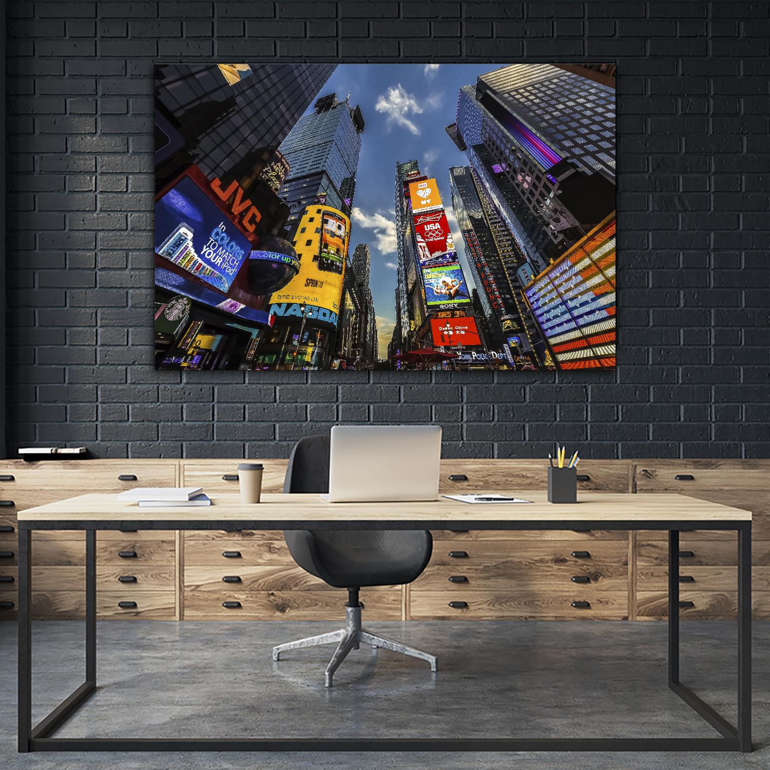 Times Square Towers by Guilliame Gaudet on GIANT ART - black city scene