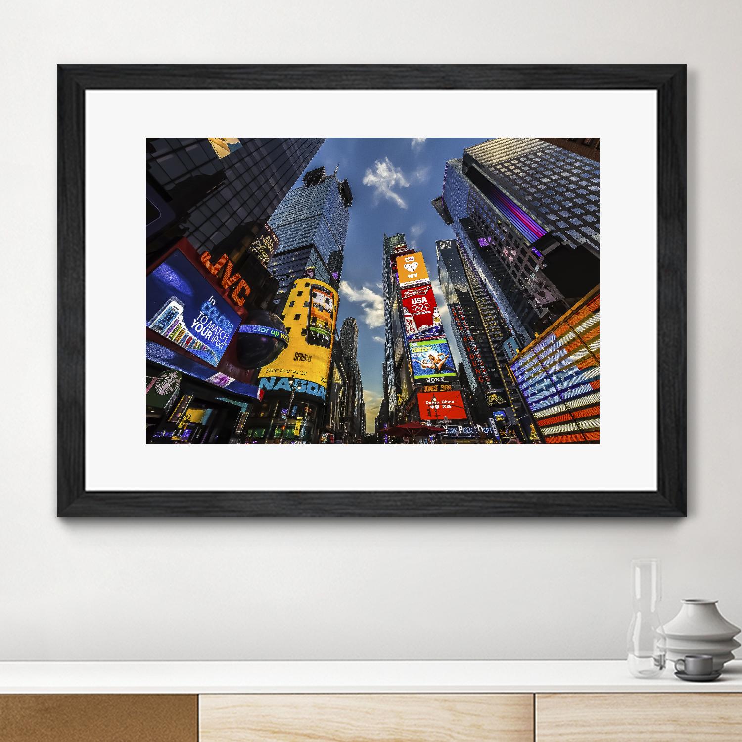 Times Square Towers by Guilliame Gaudet on GIANT ART - black city scene