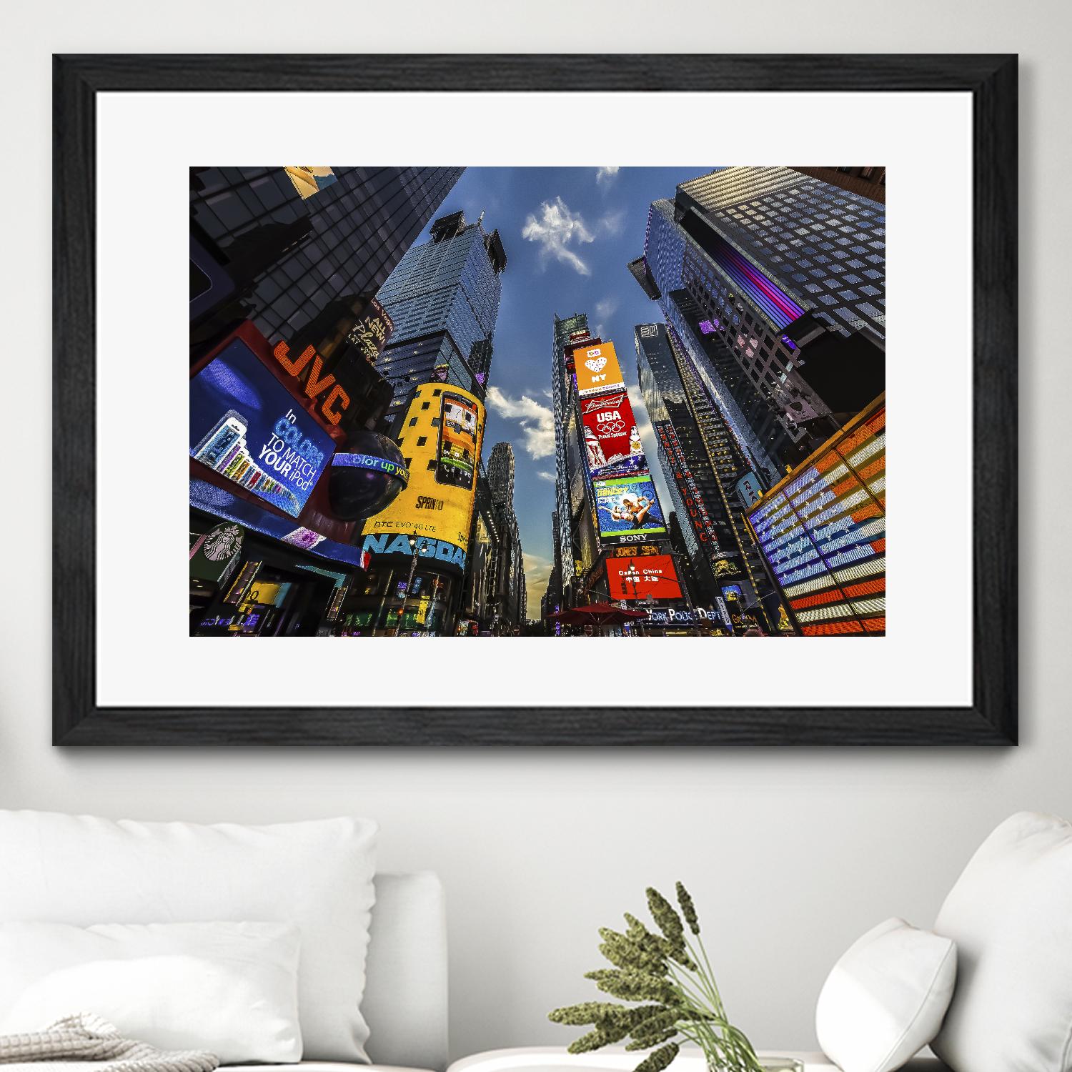 Times Square Towers by Guilliame Gaudet on GIANT ART - black city scene