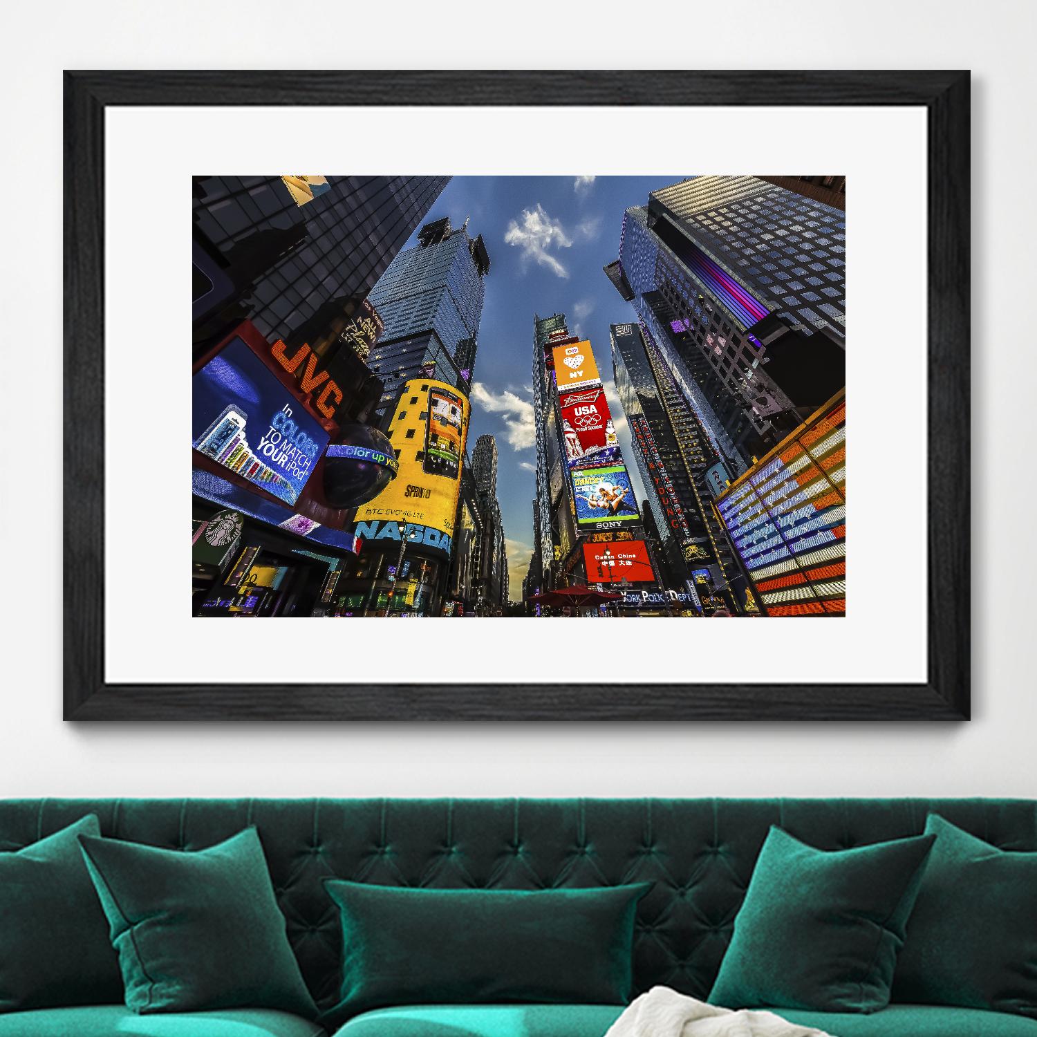 Times Square Towers by Guilliame Gaudet on GIANT ART - black city scene