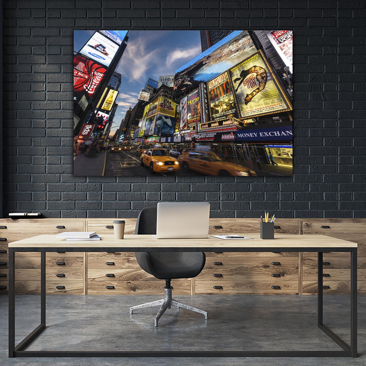 Palace Theater Traffic by Guilliame Gaudet on GIANT ART - yellow city scene