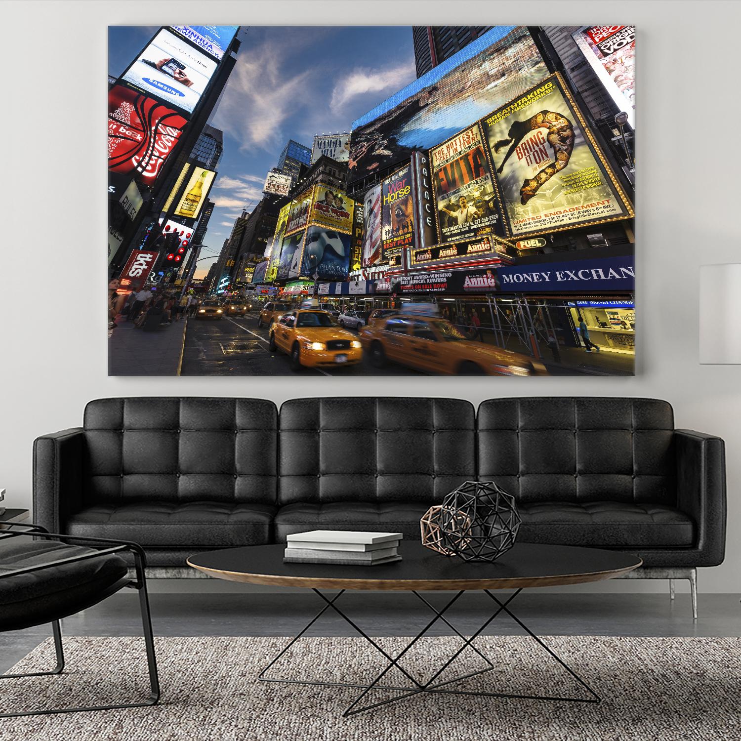 Palace Theater Traffic by Guilliame Gaudet on GIANT ART - yellow city scene