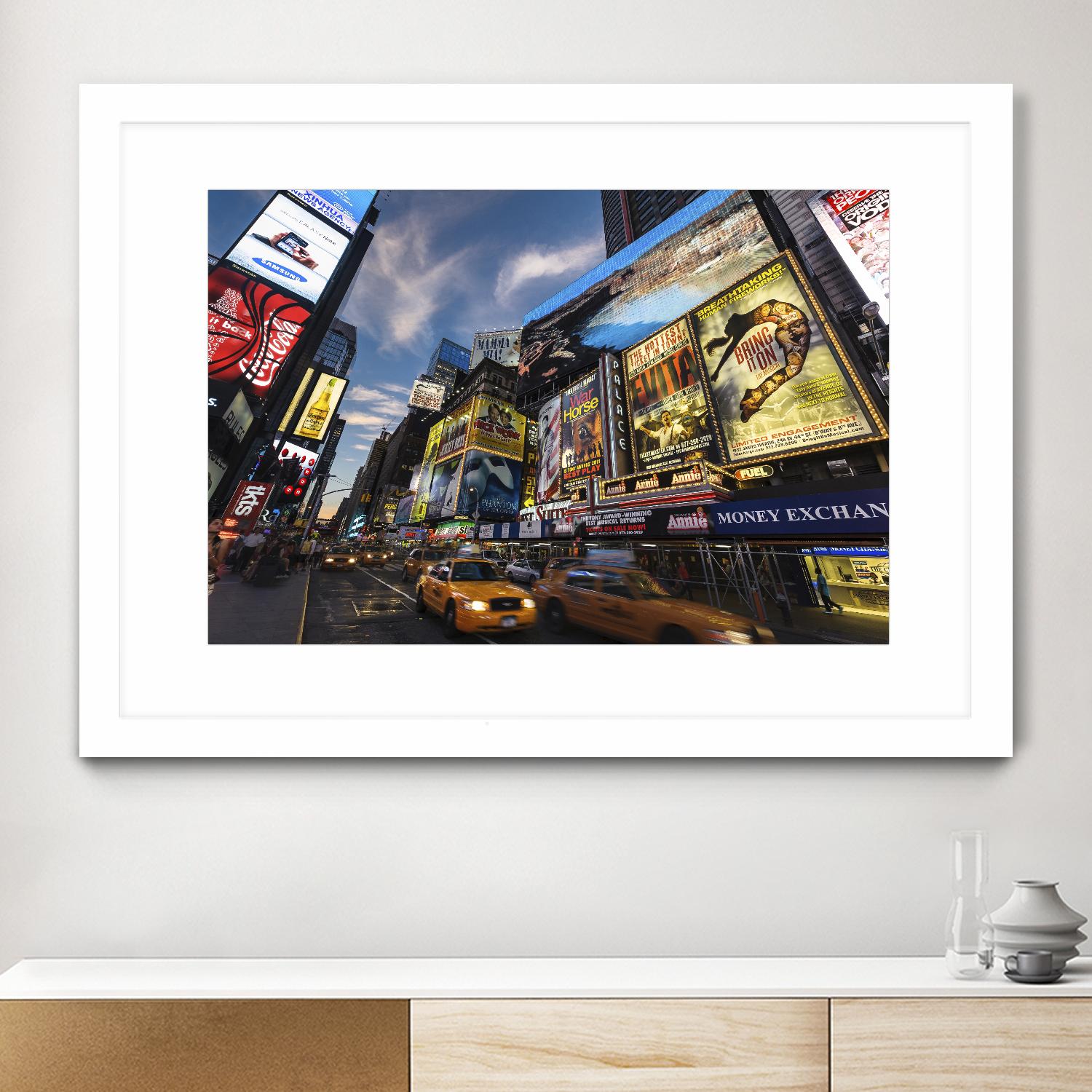 Palace Theater Traffic by Guilliame Gaudet on GIANT ART - yellow city scene