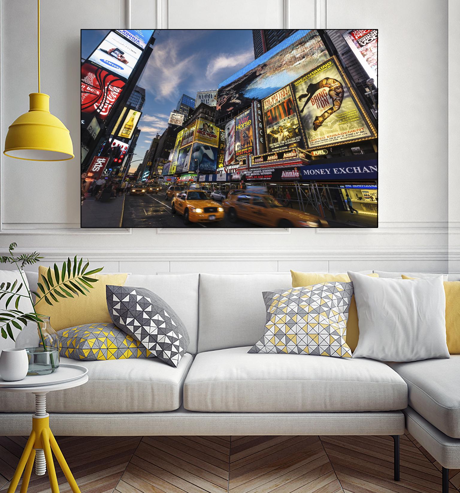 Palace Theater Traffic by Guilliame Gaudet on GIANT ART - yellow city scene