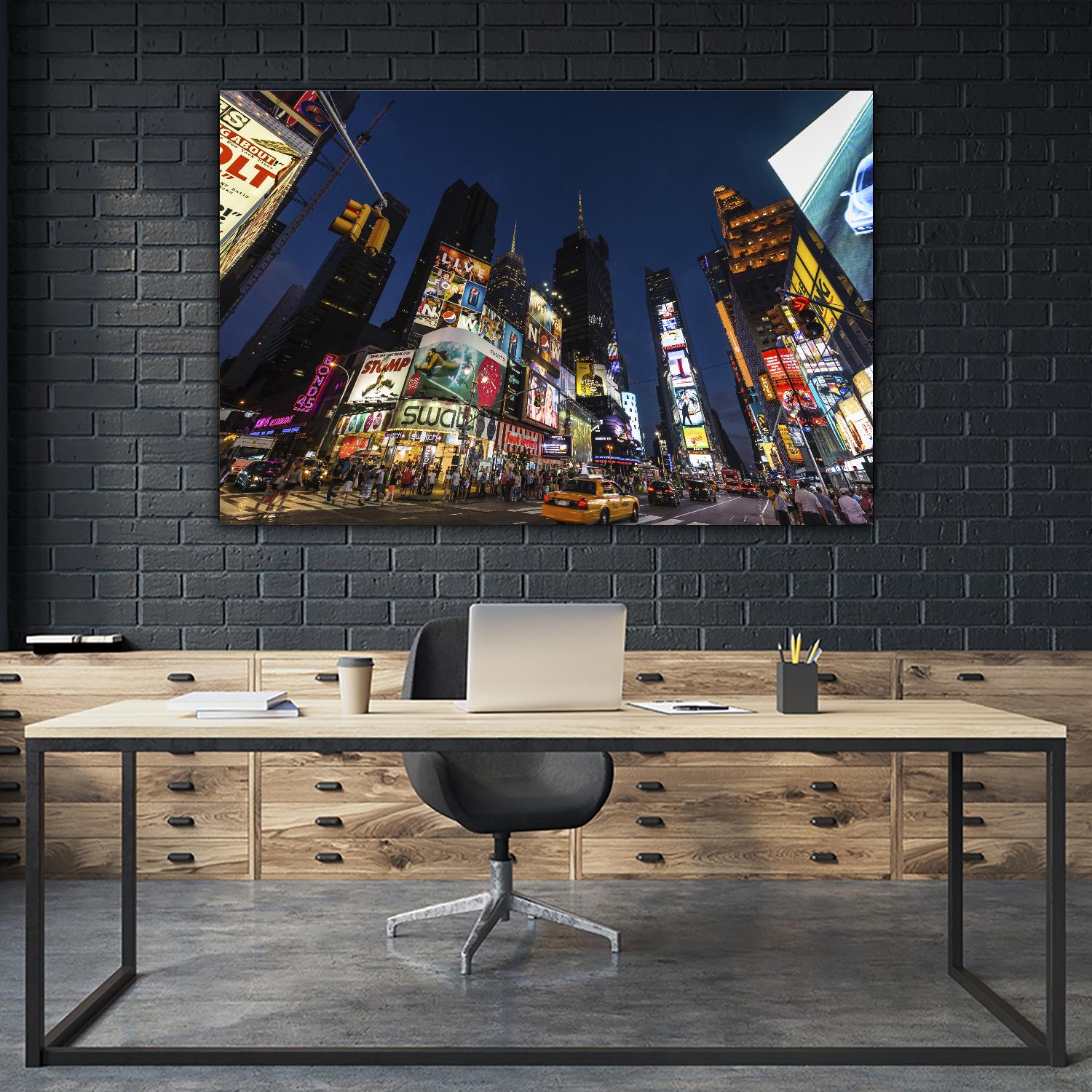 Times Square Billboards by Guilliame Gaudet on GIANT ART - black city scene