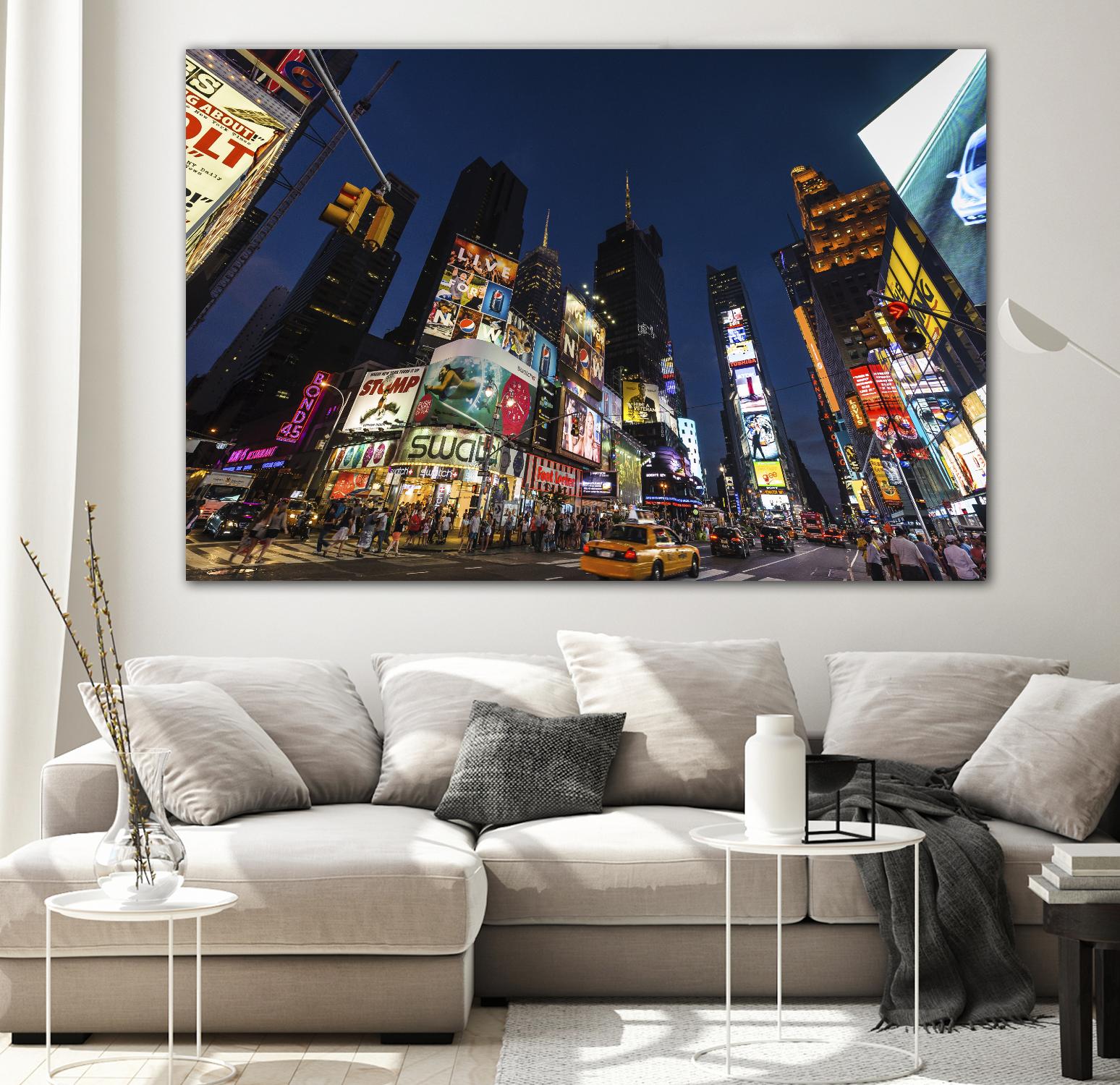 Times Square Billboards by Guilliame Gaudet on GIANT ART - black city scene