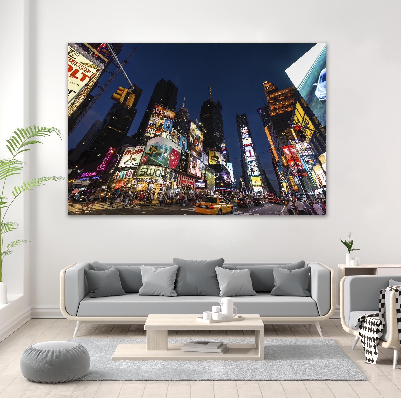 Times Square Billboards by Guilliame Gaudet on GIANT ART - black city scene