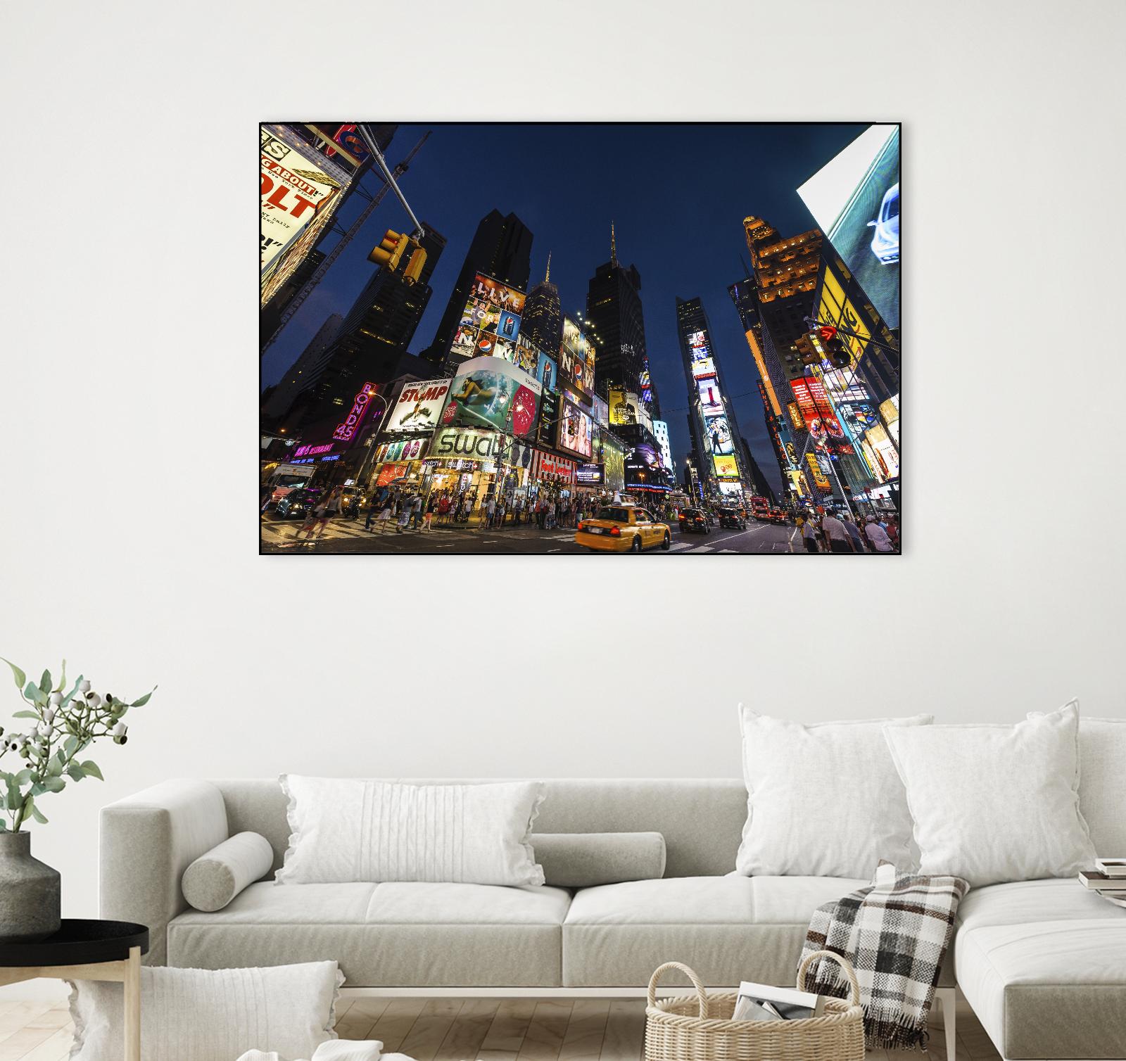 Times Square Billboards by Guilliame Gaudet on GIANT ART - black city scene