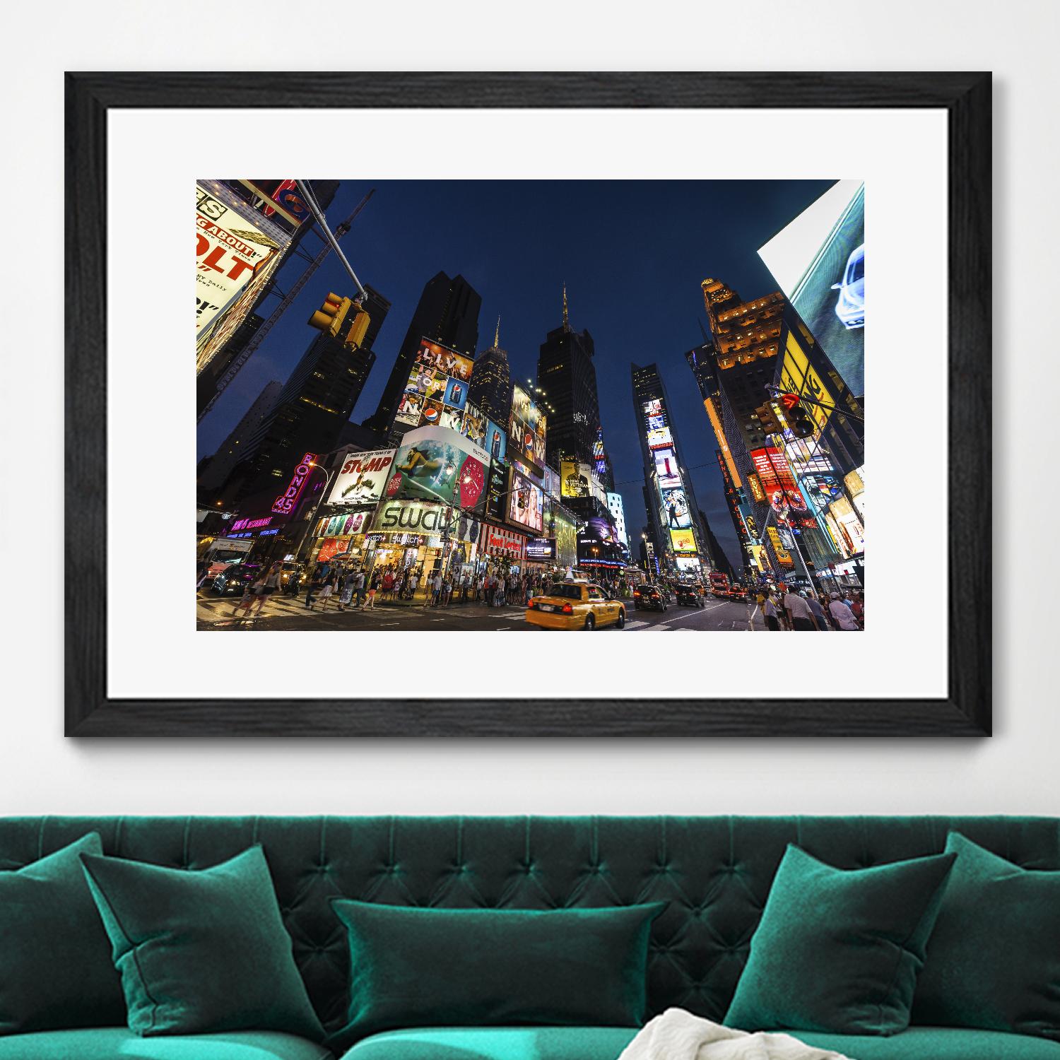 Times Square Billboards by Guilliame Gaudet on GIANT ART - black city scene