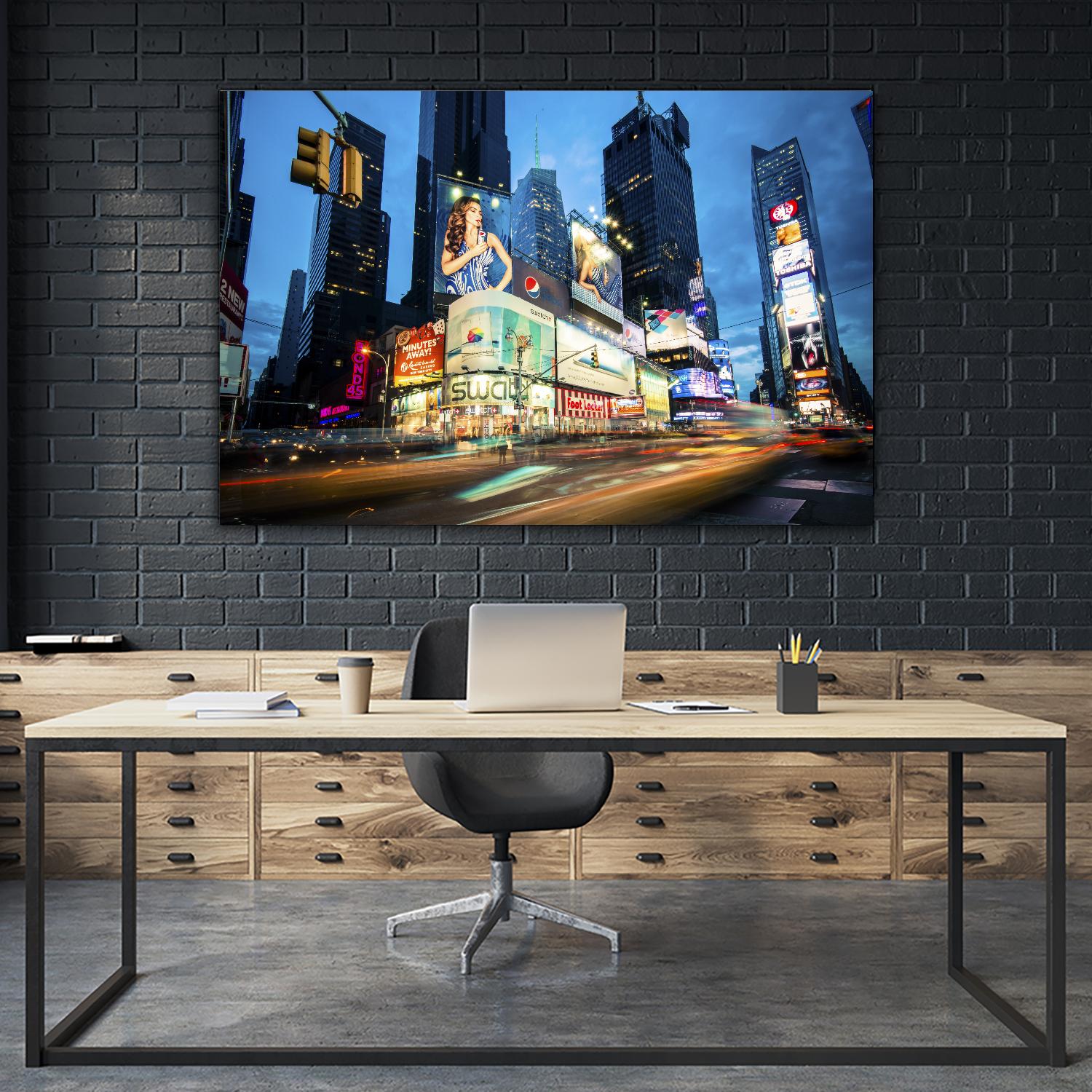 Times Square Rays of Light III by Guilliame Gaudet on GIANT ART - black city scene