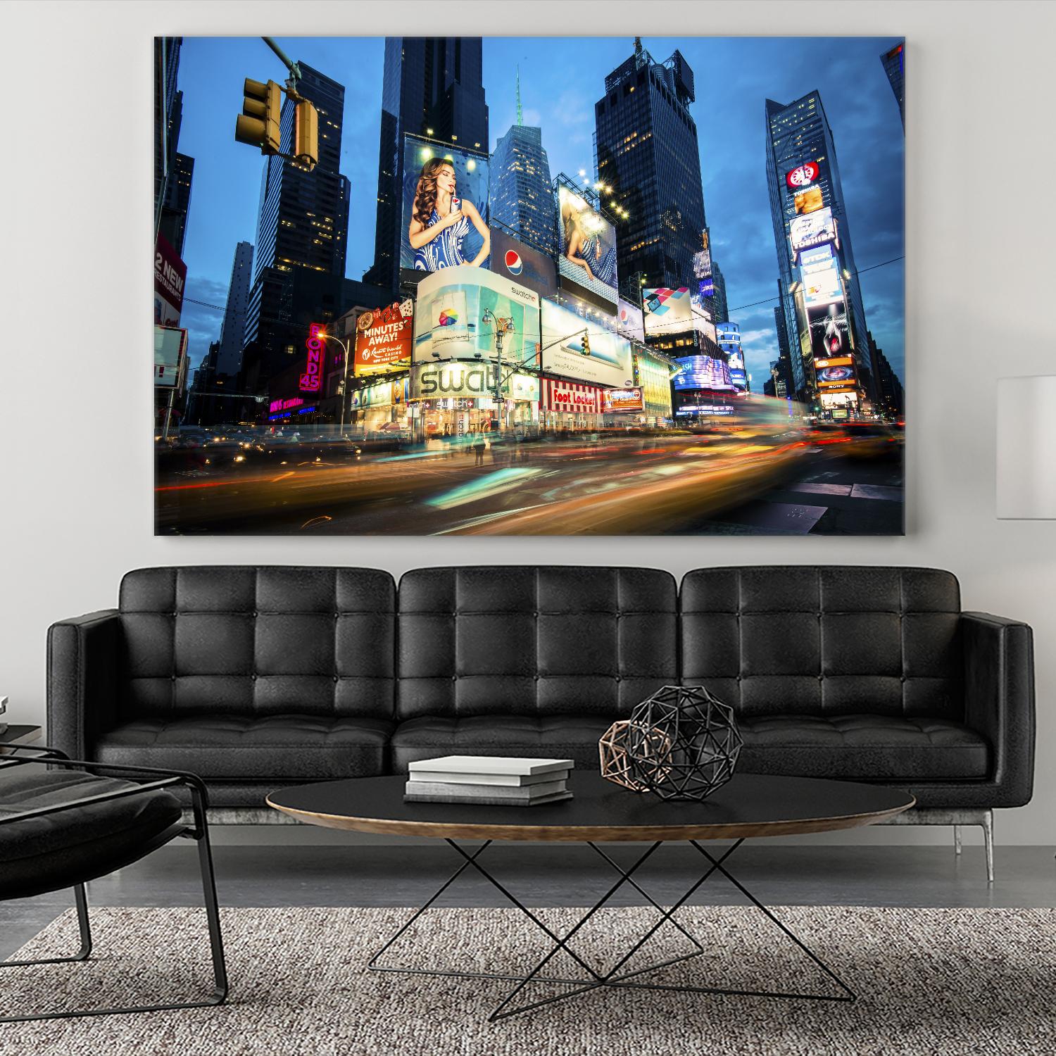 Times Square Rays of Light III by Guilliame Gaudet on GIANT ART - black city scene