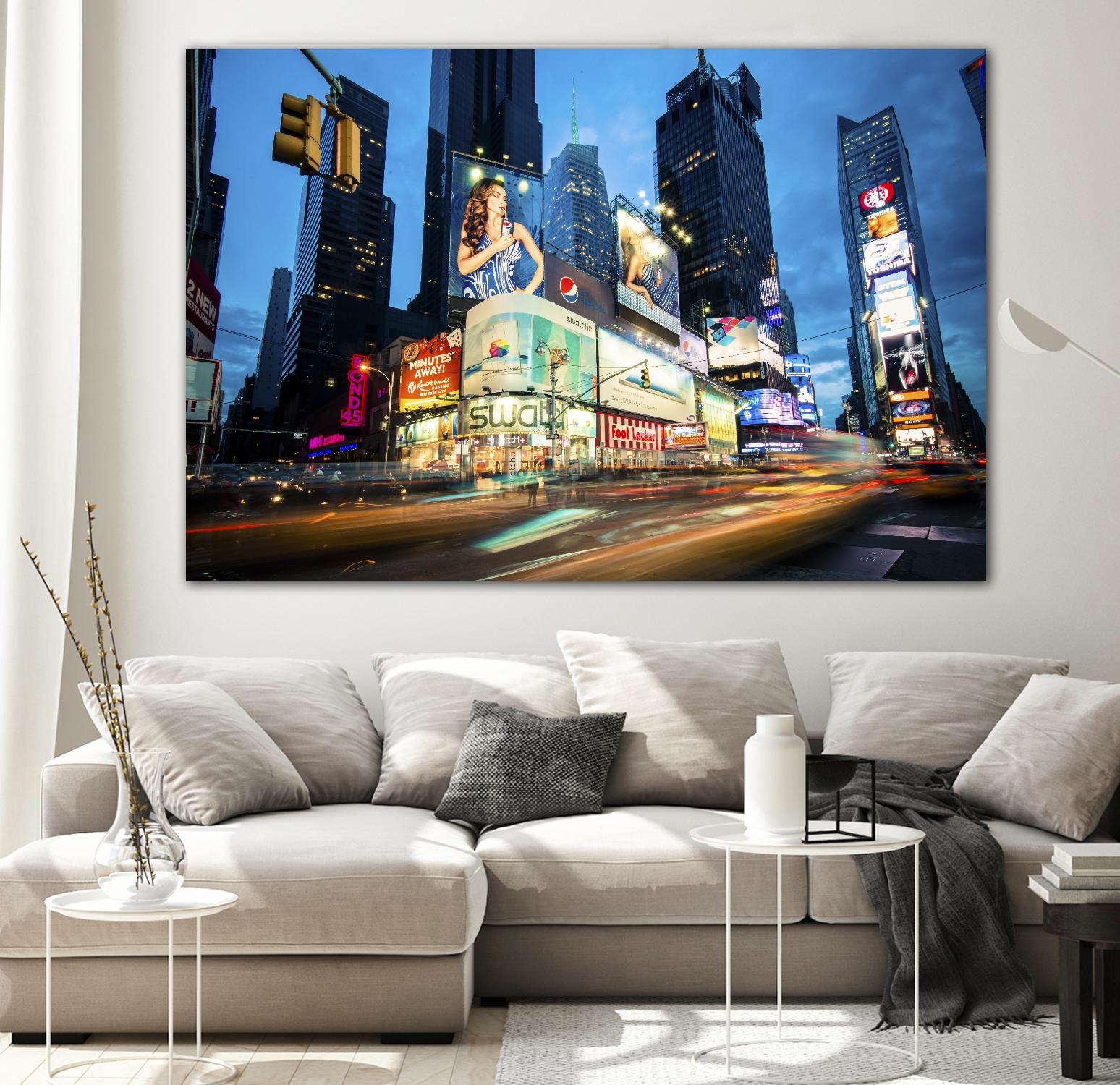 Times Square Rays of Light III by Guilliame Gaudet on GIANT ART - black city scene