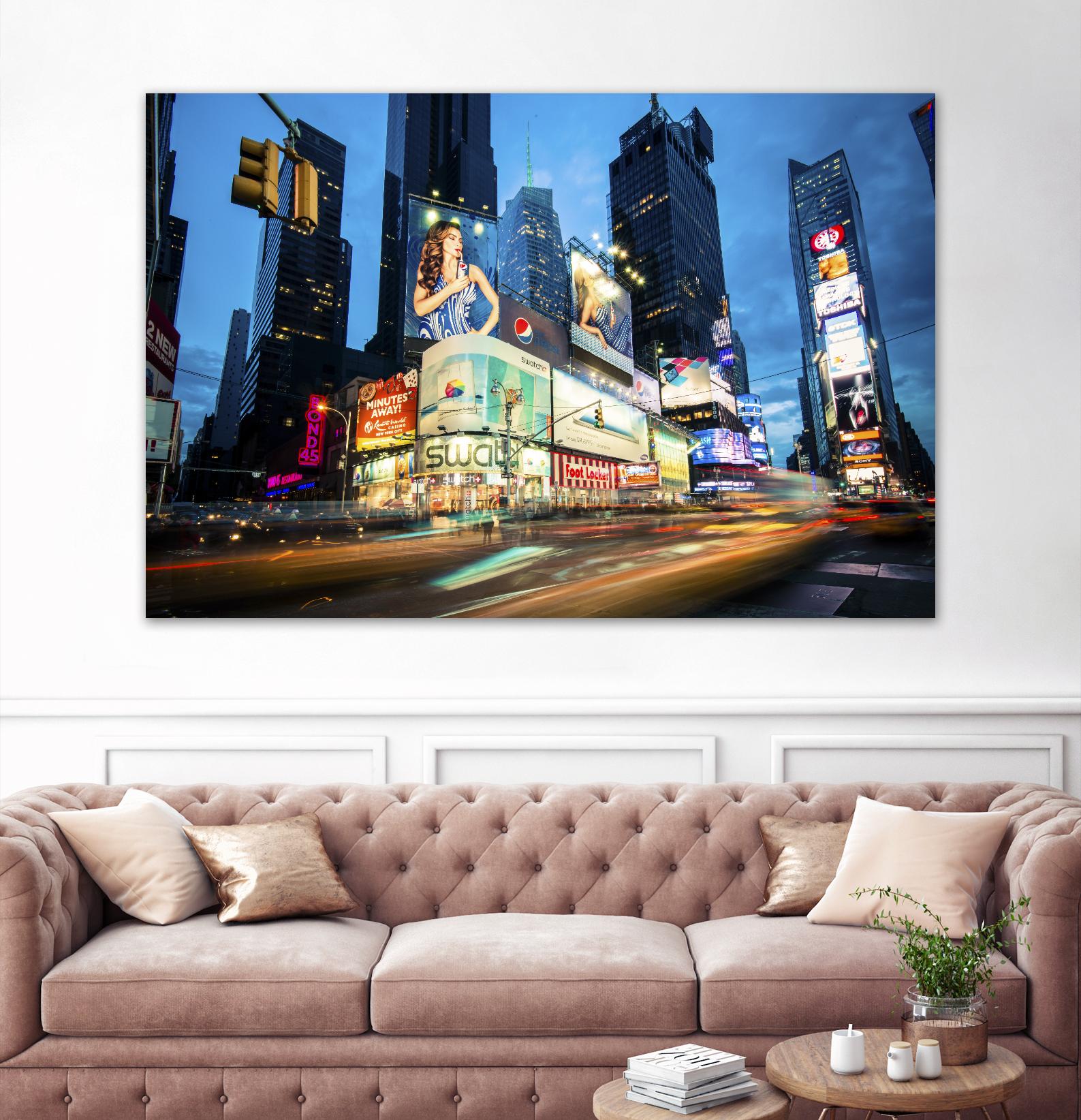 Times Square Rays of Light III by Guilliame Gaudet on GIANT ART - black city scene