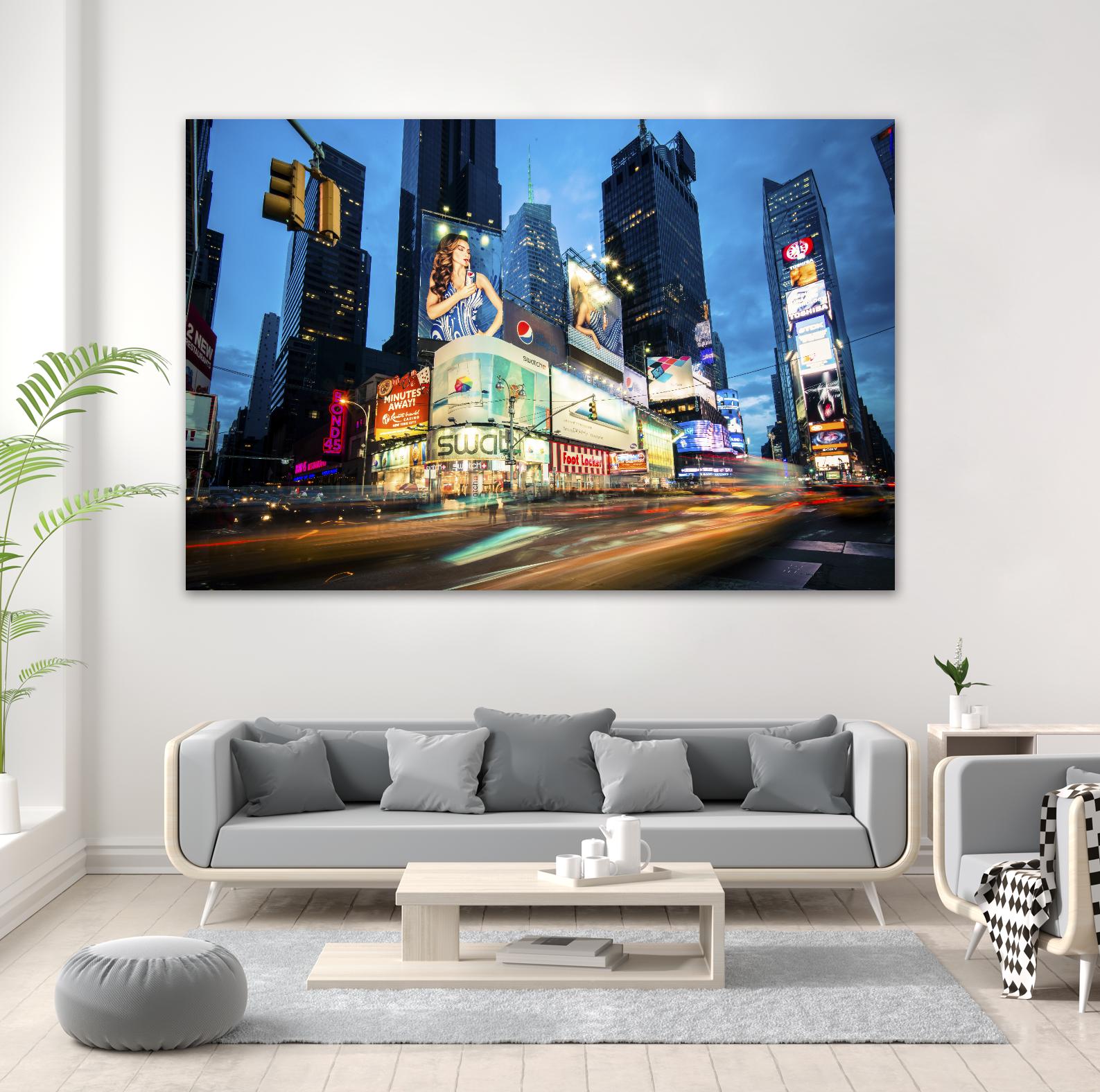 Times Square Rays of Light III by Guilliame Gaudet on GIANT ART - black city scene